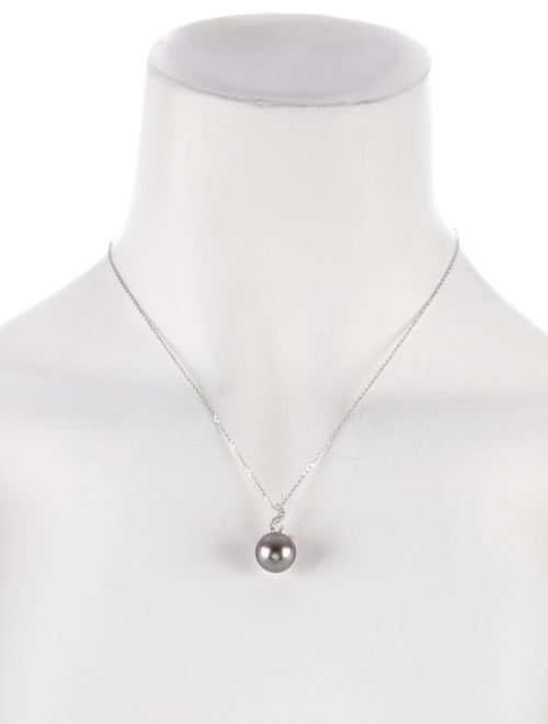 Necklace 14K Pearl & Diamond Pendant Necklace