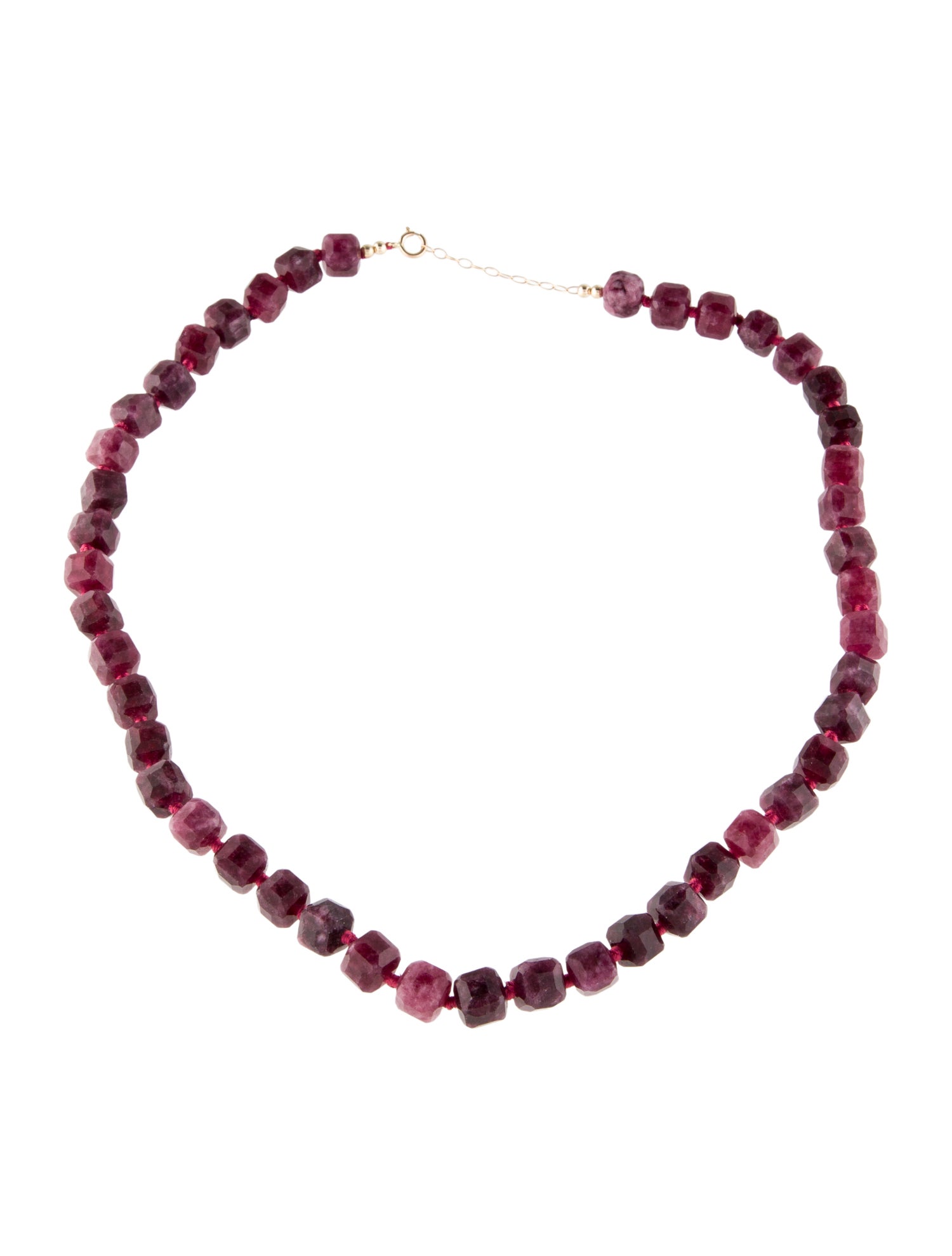 Necklace 14K Dyed Quartzite Bead Strand Necklace