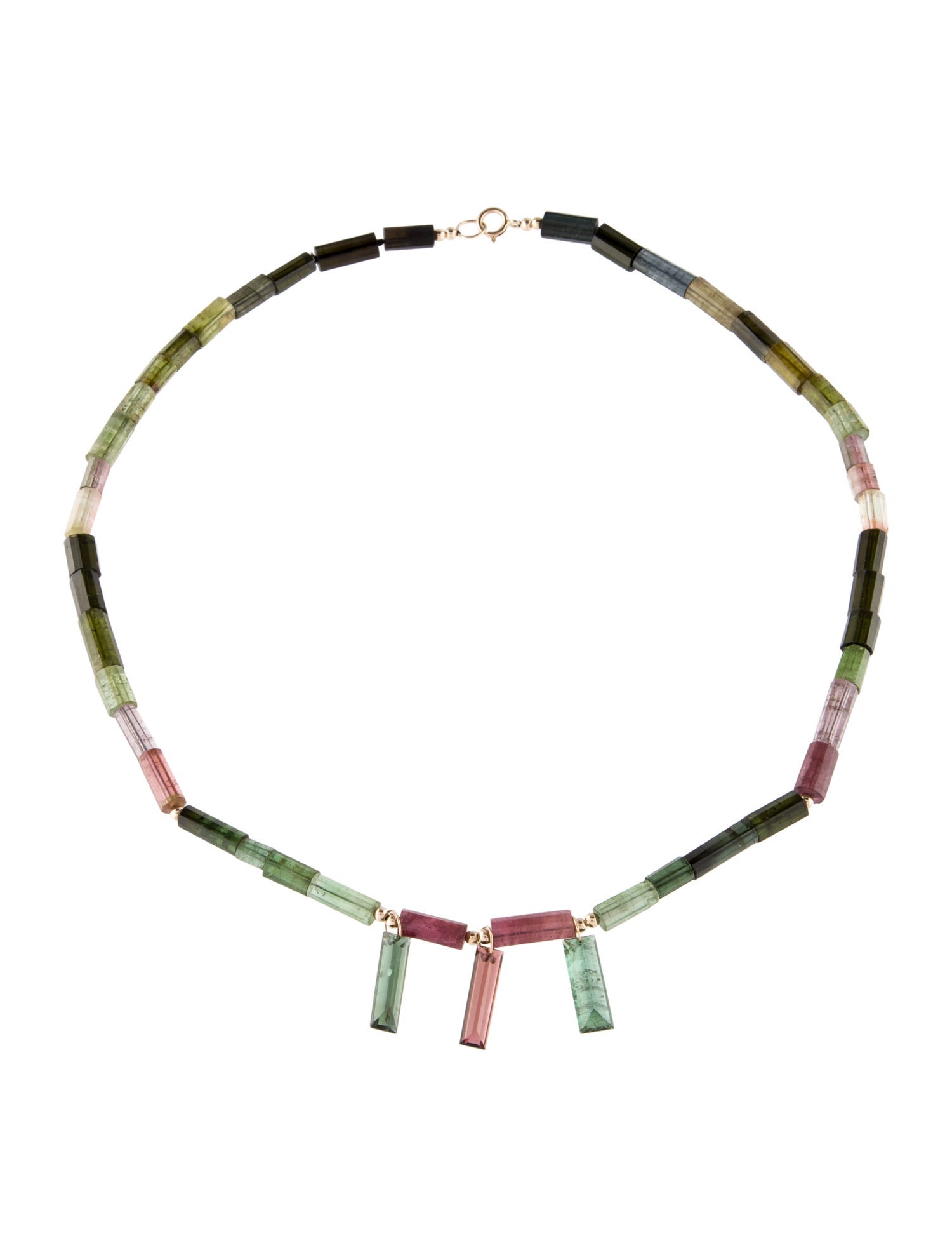 Necklace 14K Tourmaline Station Necklace