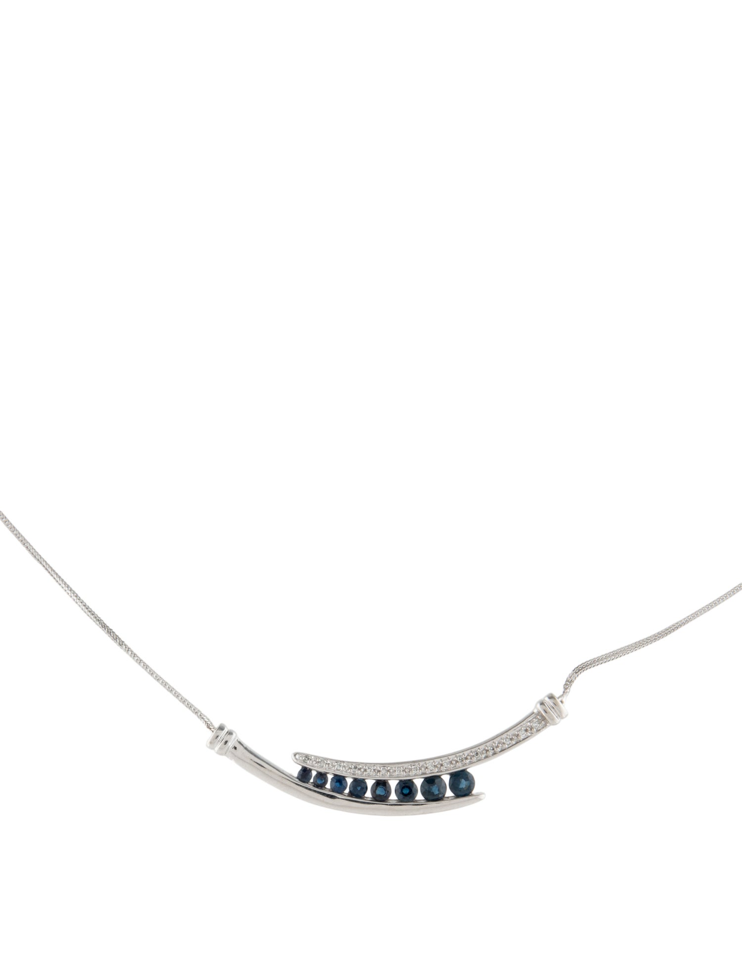 Necklace 10K Sapphire & Diamond Collar Necklace