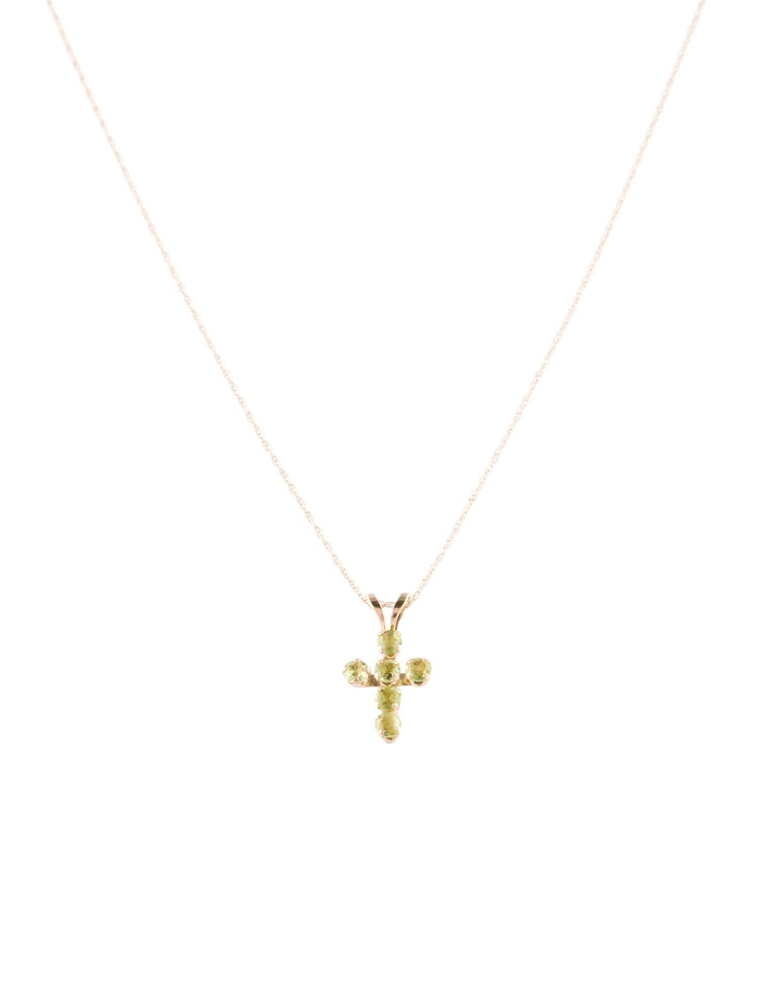 Necklace 10K Peridot Cross Pendant