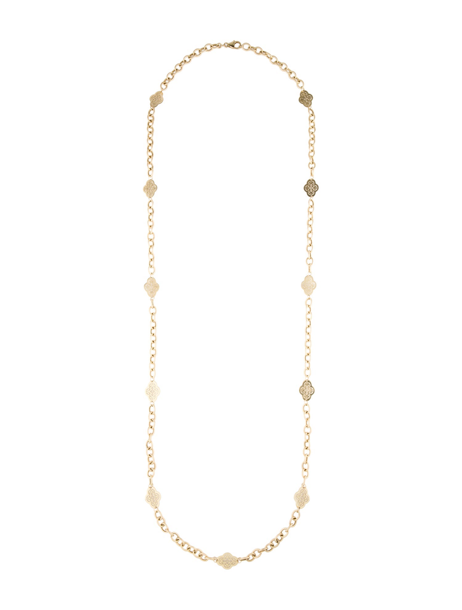 Necklace 14K Filigree Long Station