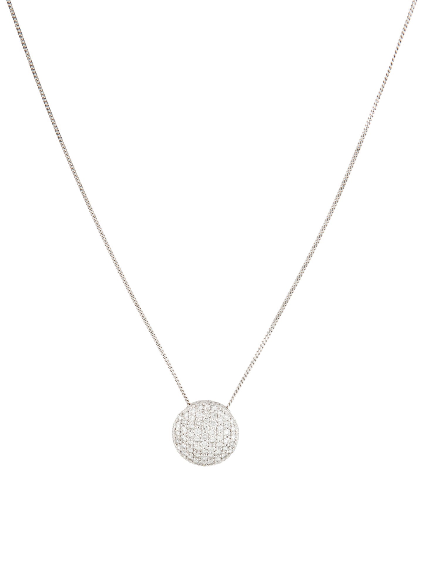 Necklace 14K Diamond Disc Pendant Necklace