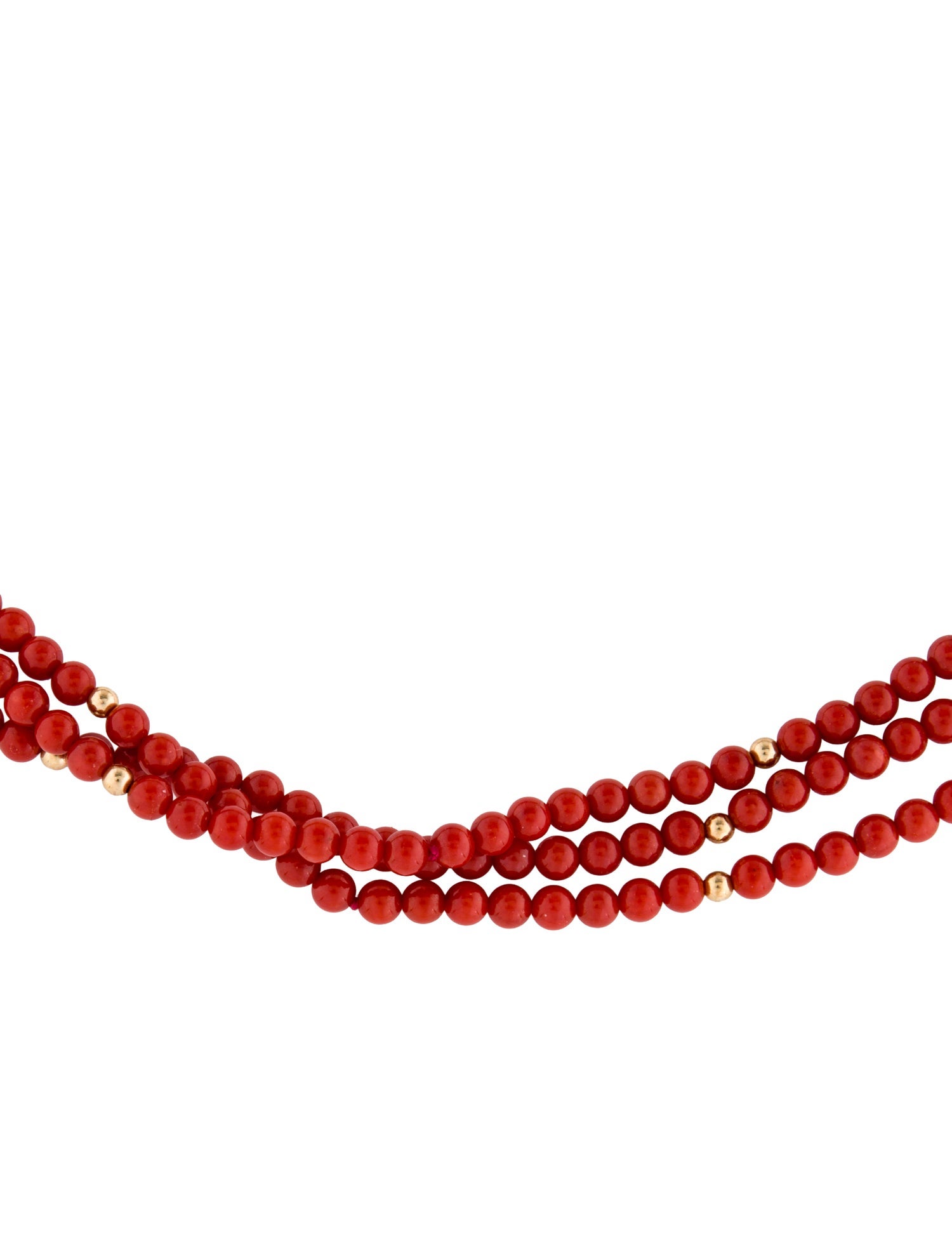 Necklace 14K Coral Multistrand