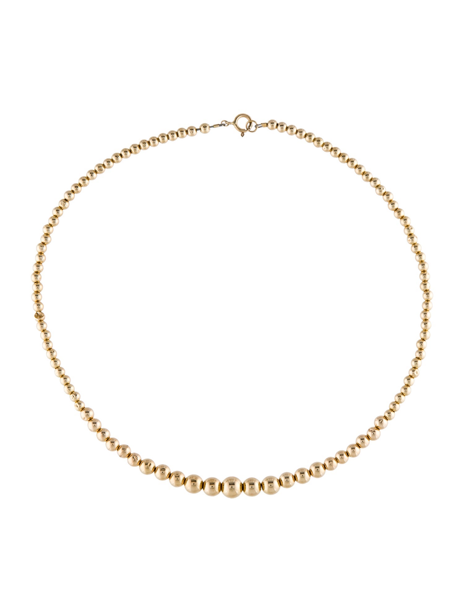 Necklace 14K Graduated Bead Strand Necklace