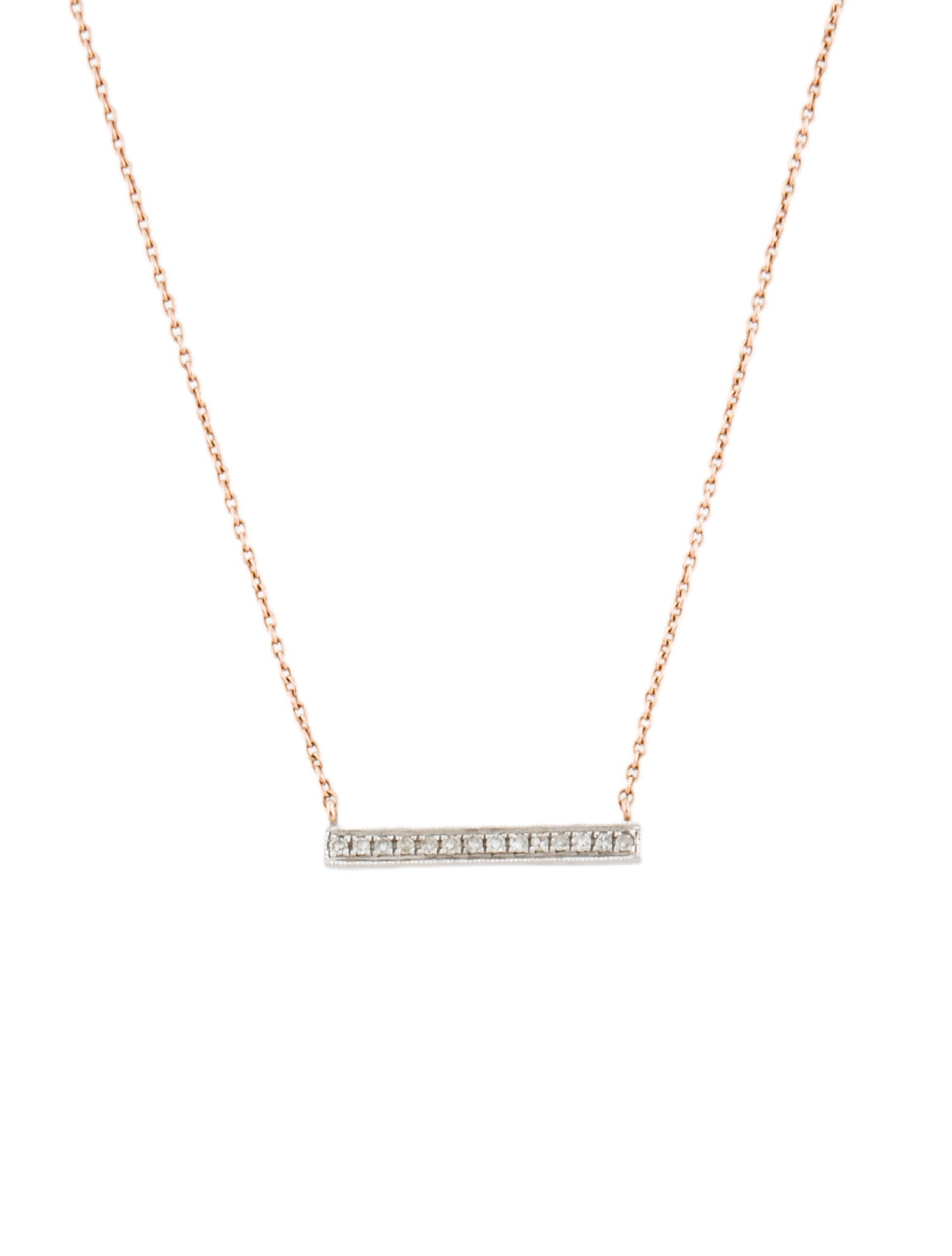 Necklace 14K Diamond Bar Pendant