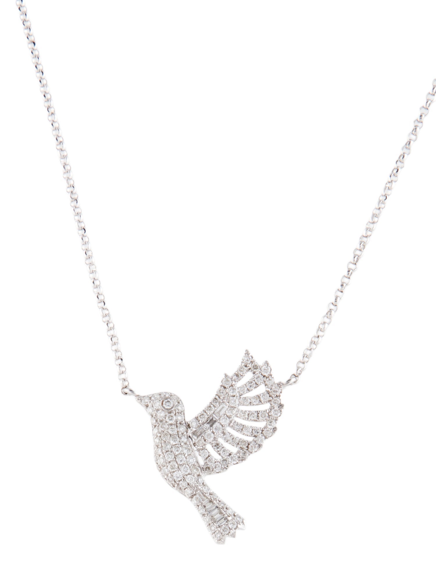 Necklace 18K Diamond Humming Bird Pendant necklace