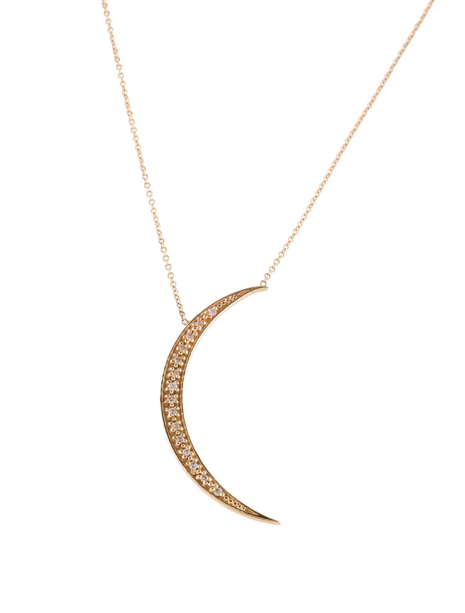 Necklace 14K Diamond Crescent Pendant