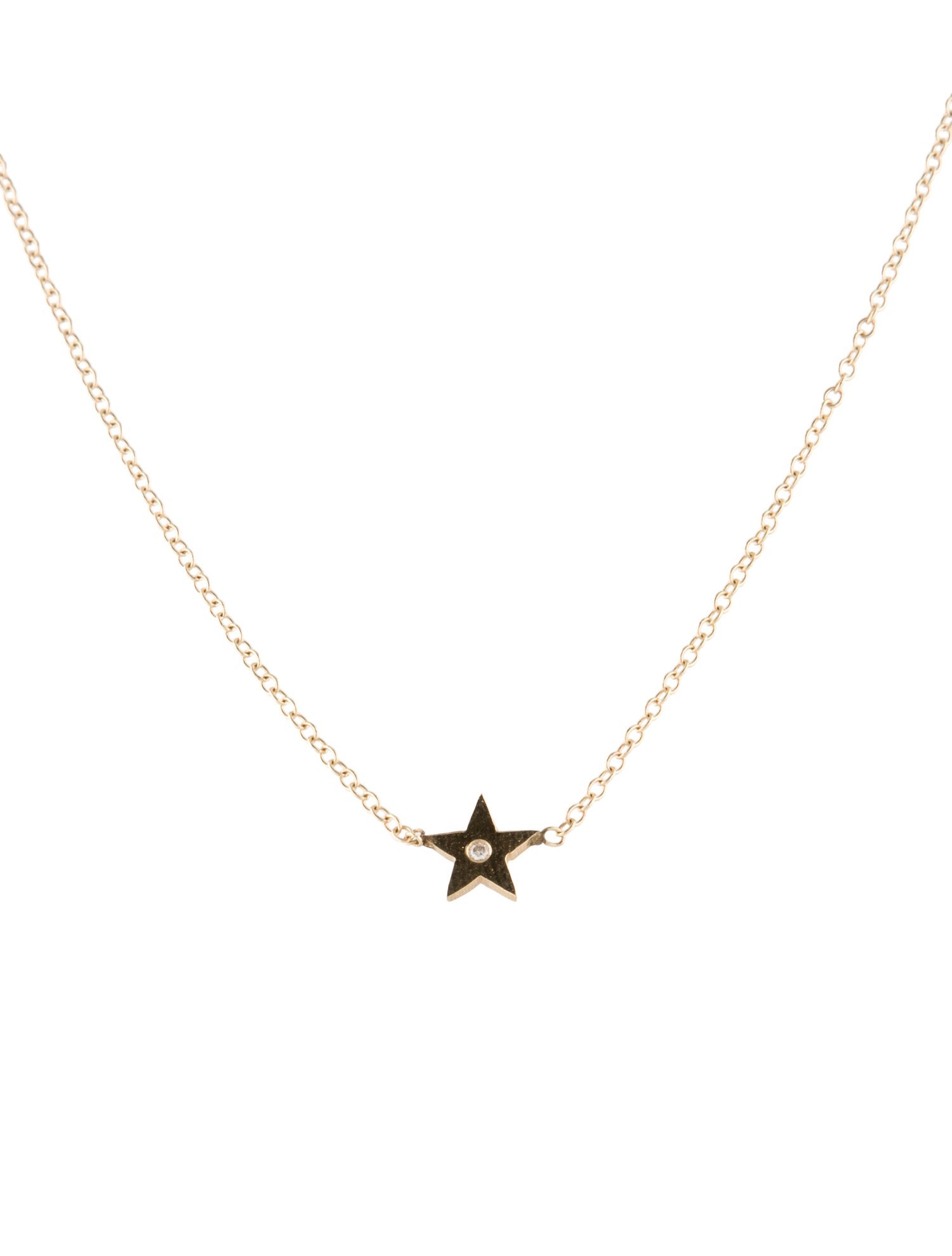 Necklace 14K Diamond Star Pendant Neckace