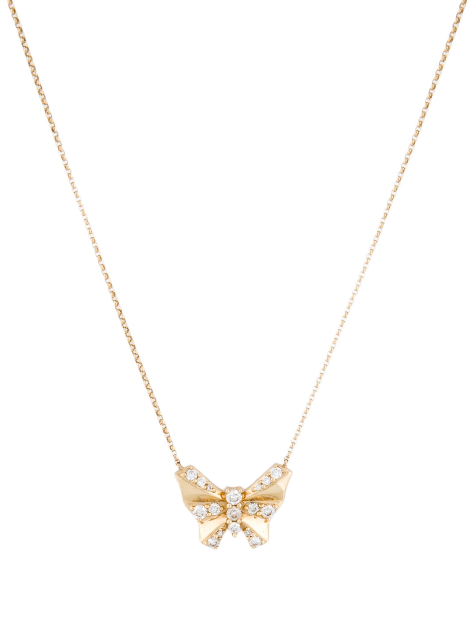 Necklace 14K Diamond Butterfly Pendant