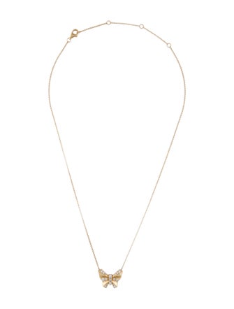 Necklace 14K Diamond Butterfly Pendant Necklace