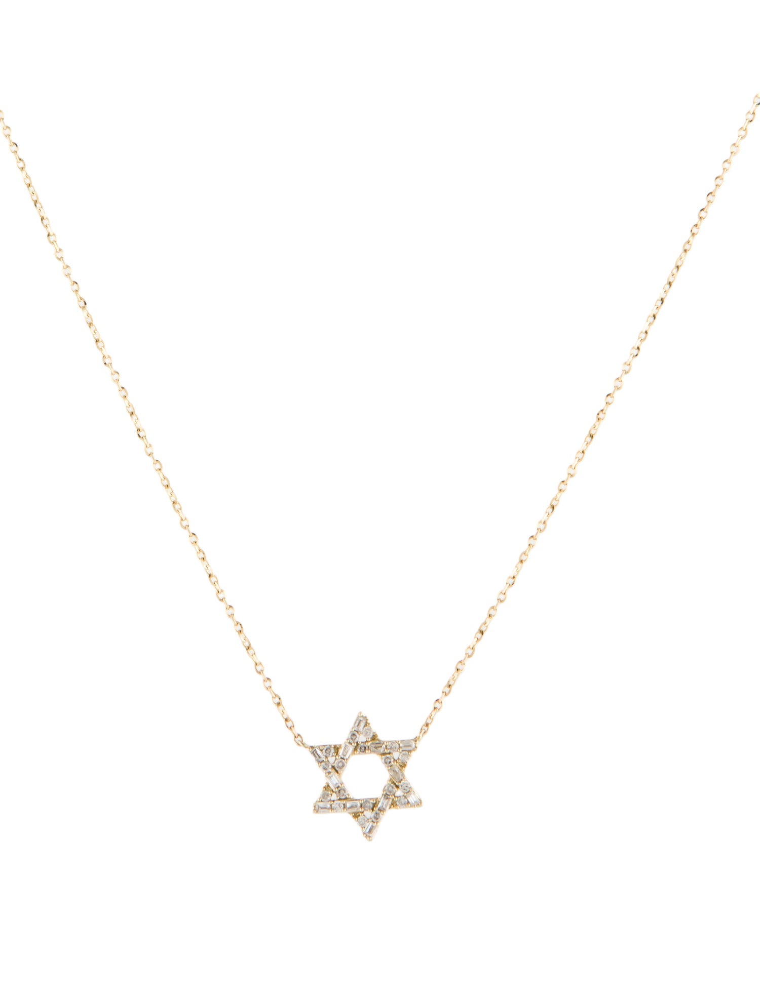 Necklace 14K Diamond Star of David Pendant Necklace