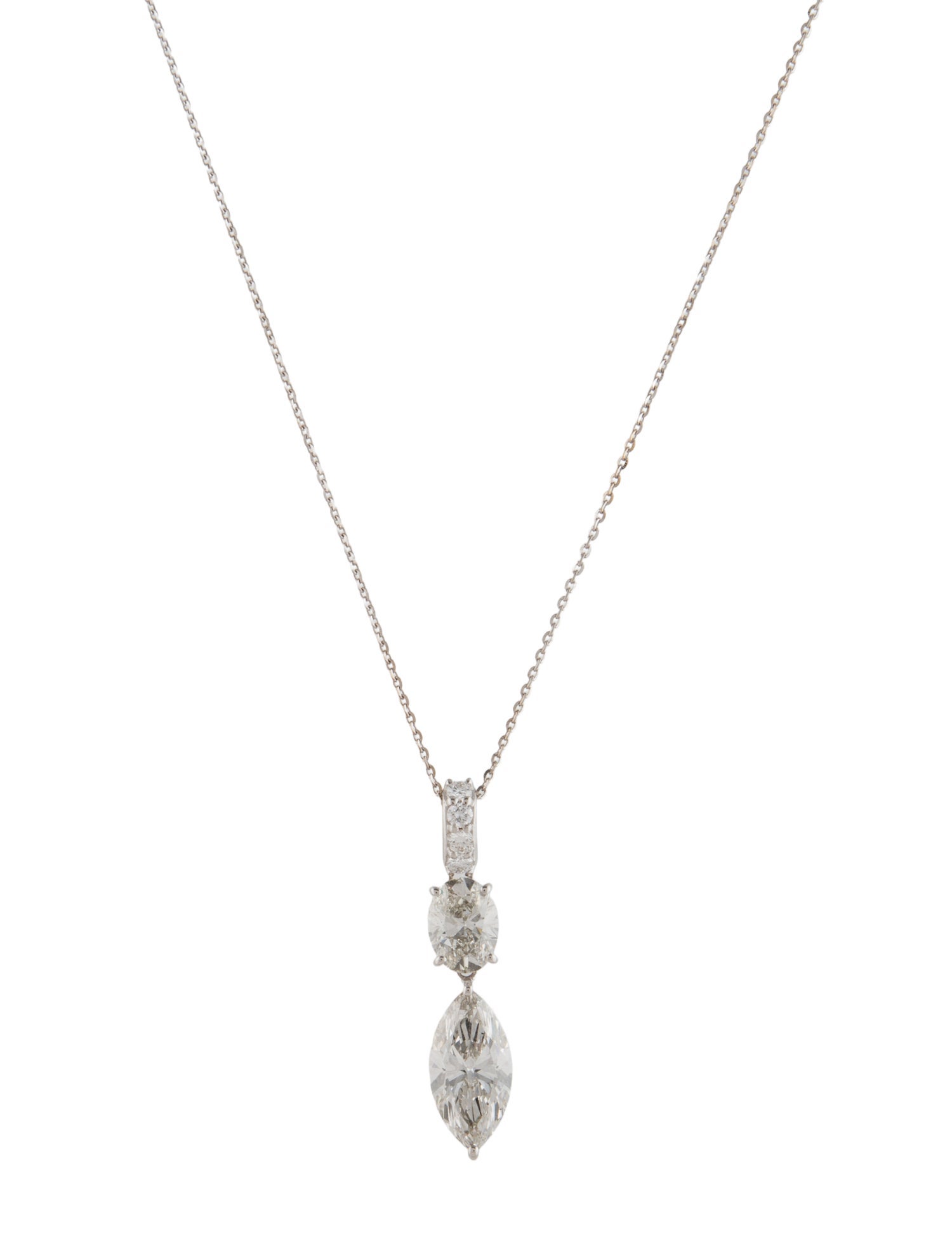 Necklace 14K 3.09ctw Lab-Grown Diamond Pendant Necklace