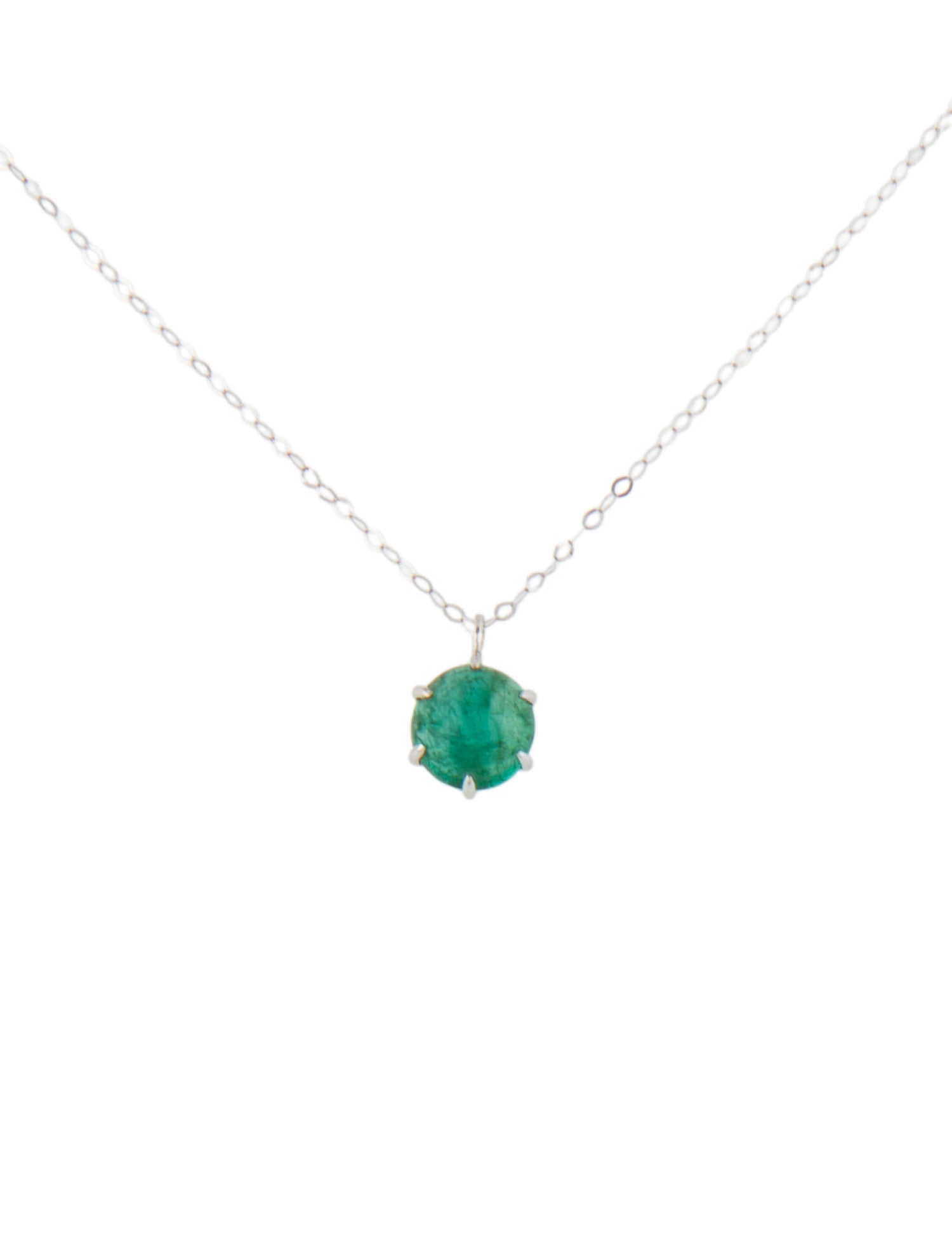 Necklace 18K 1.00ct Emerald Pendant