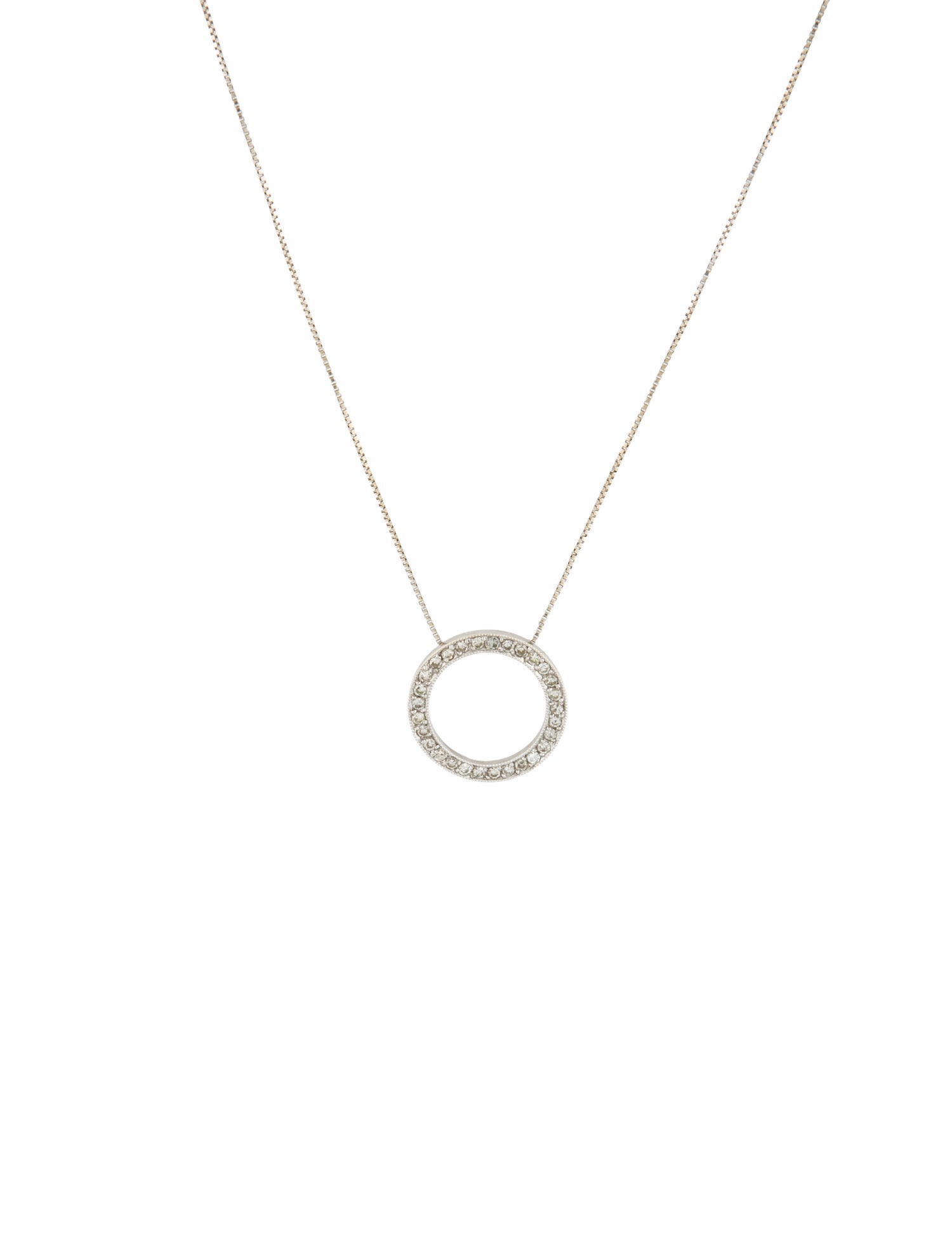 Necklace 14K Diamond Circle Pendant