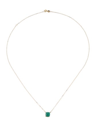Necklace 18K 1.50ct Emerald Pendant Necklace