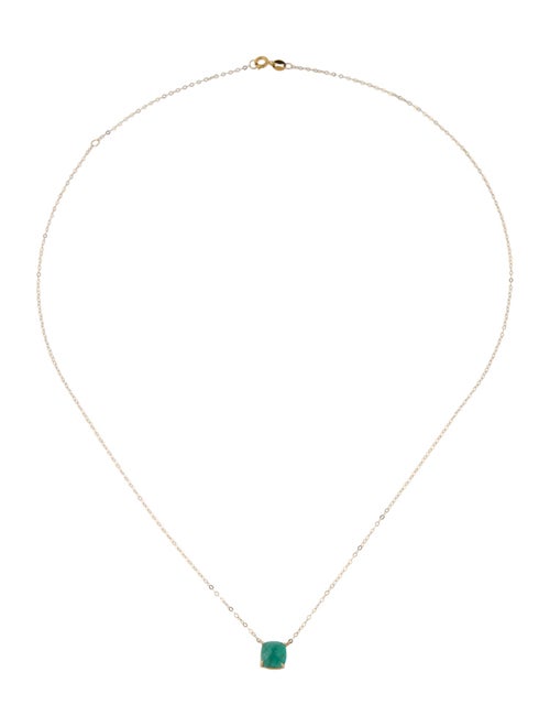 Necklace 18K 1.50ct Emerald Pendant Necklace