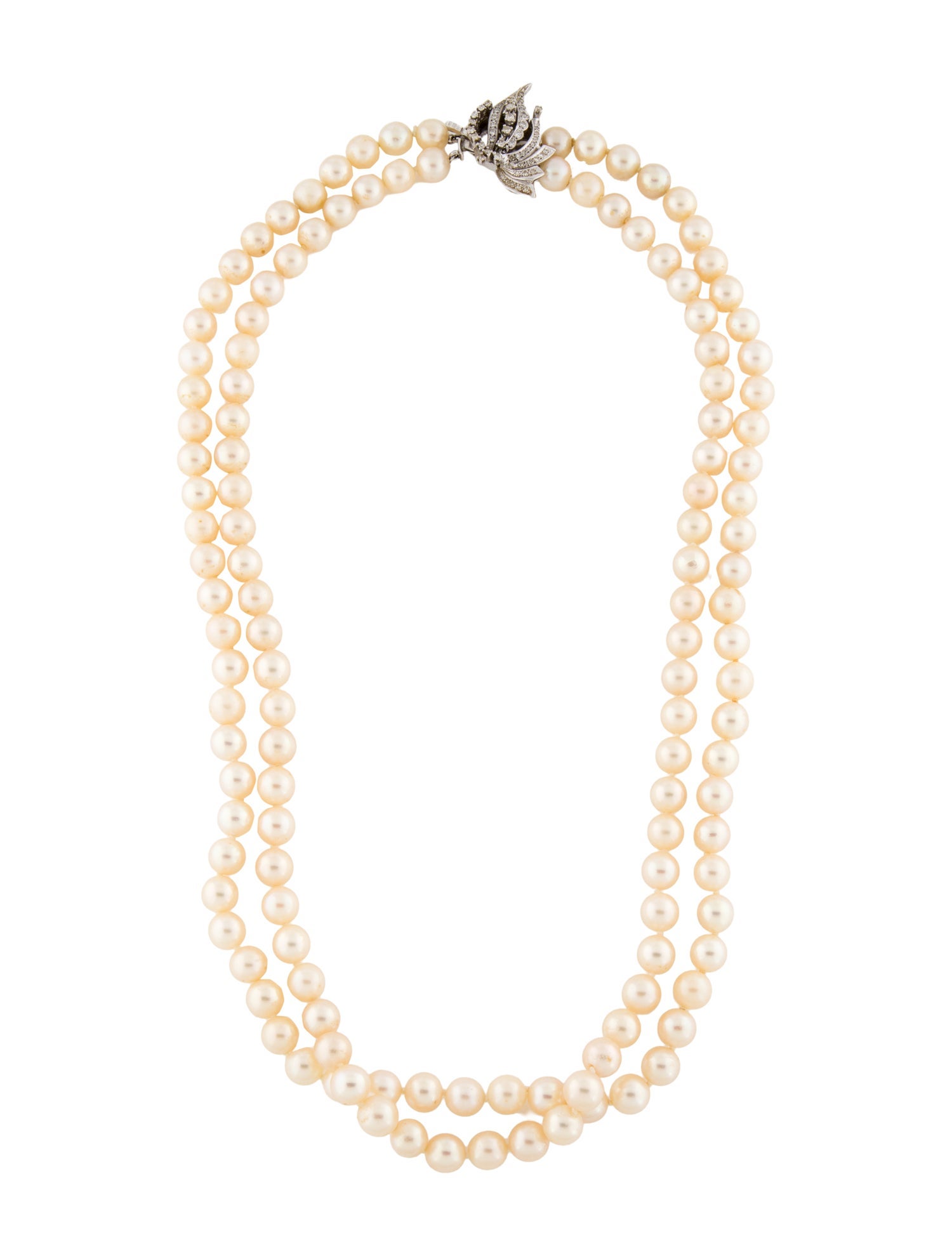 Necklace 14K Pearl & Diamond Multi-Strand