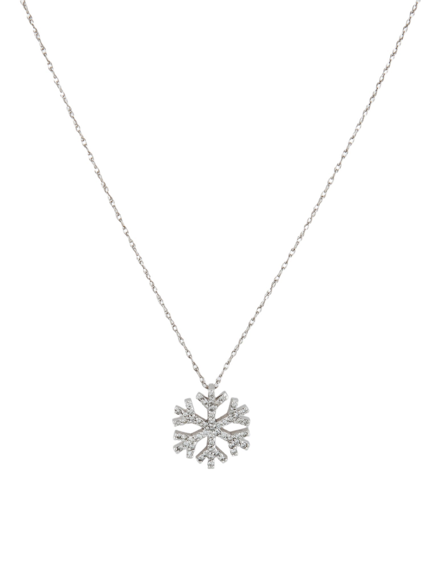 Necklace 14K Diamond Snowflake Pendant