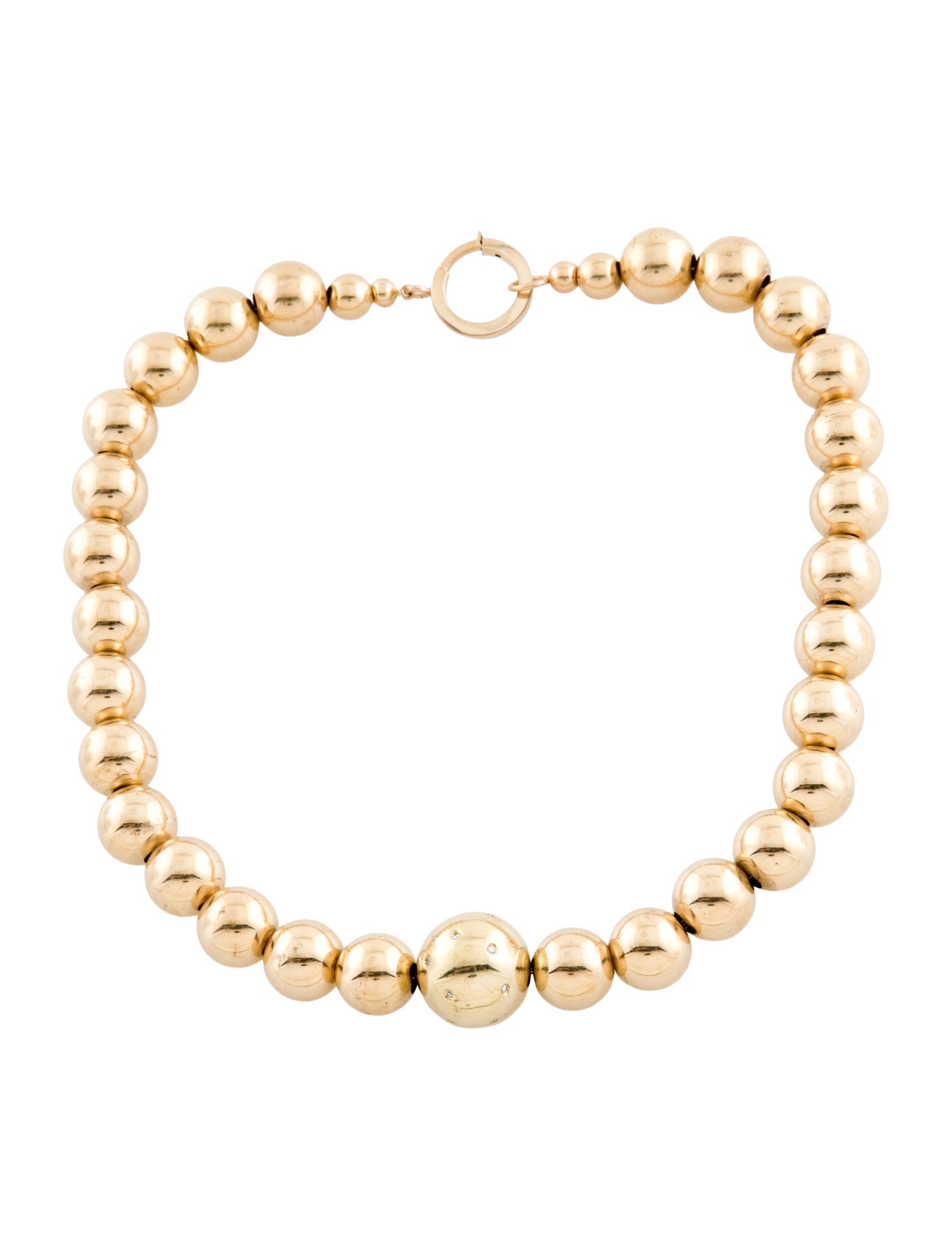 Necklace 14K Diamond Bead Strand