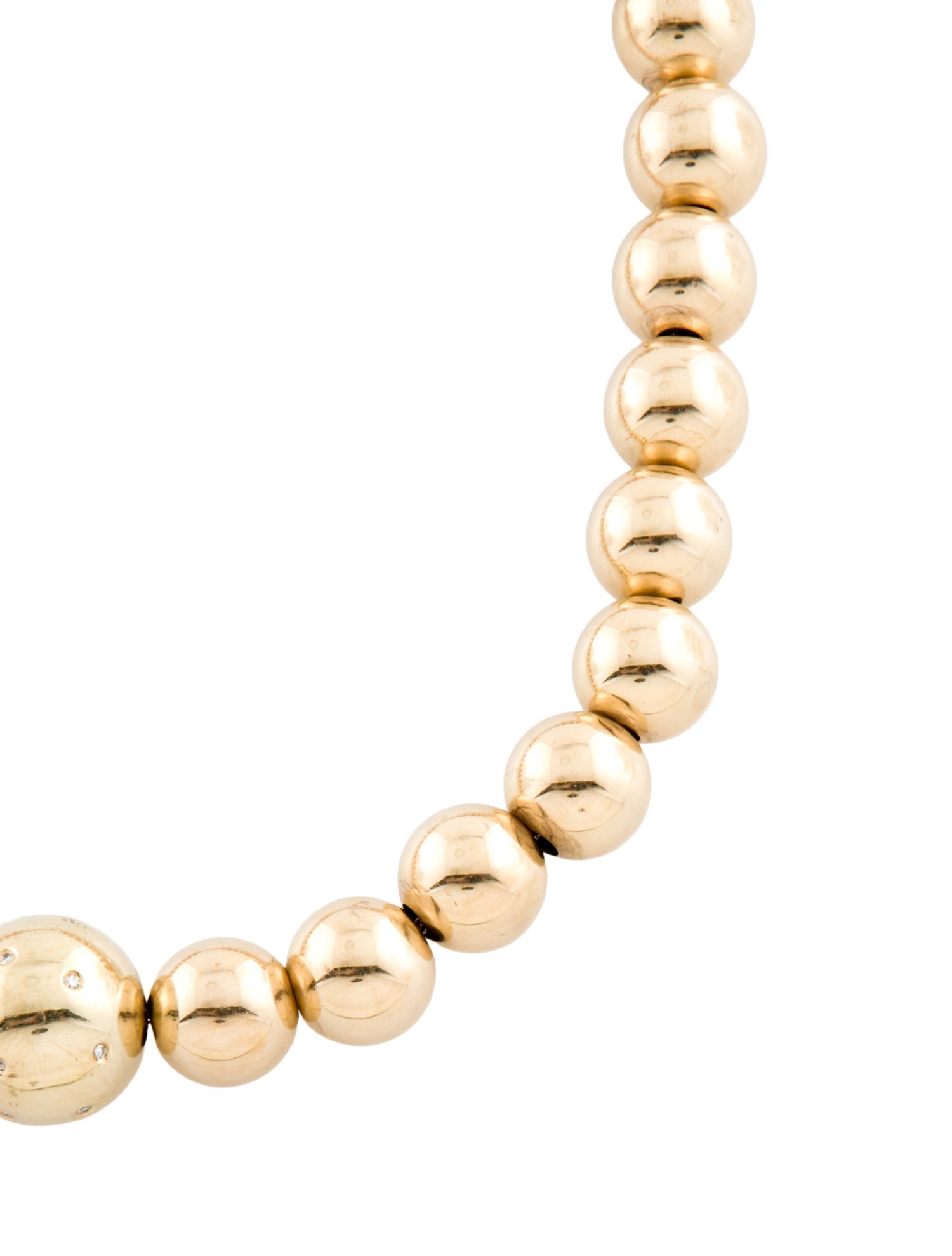 Necklace 14K Diamond Bead Strand