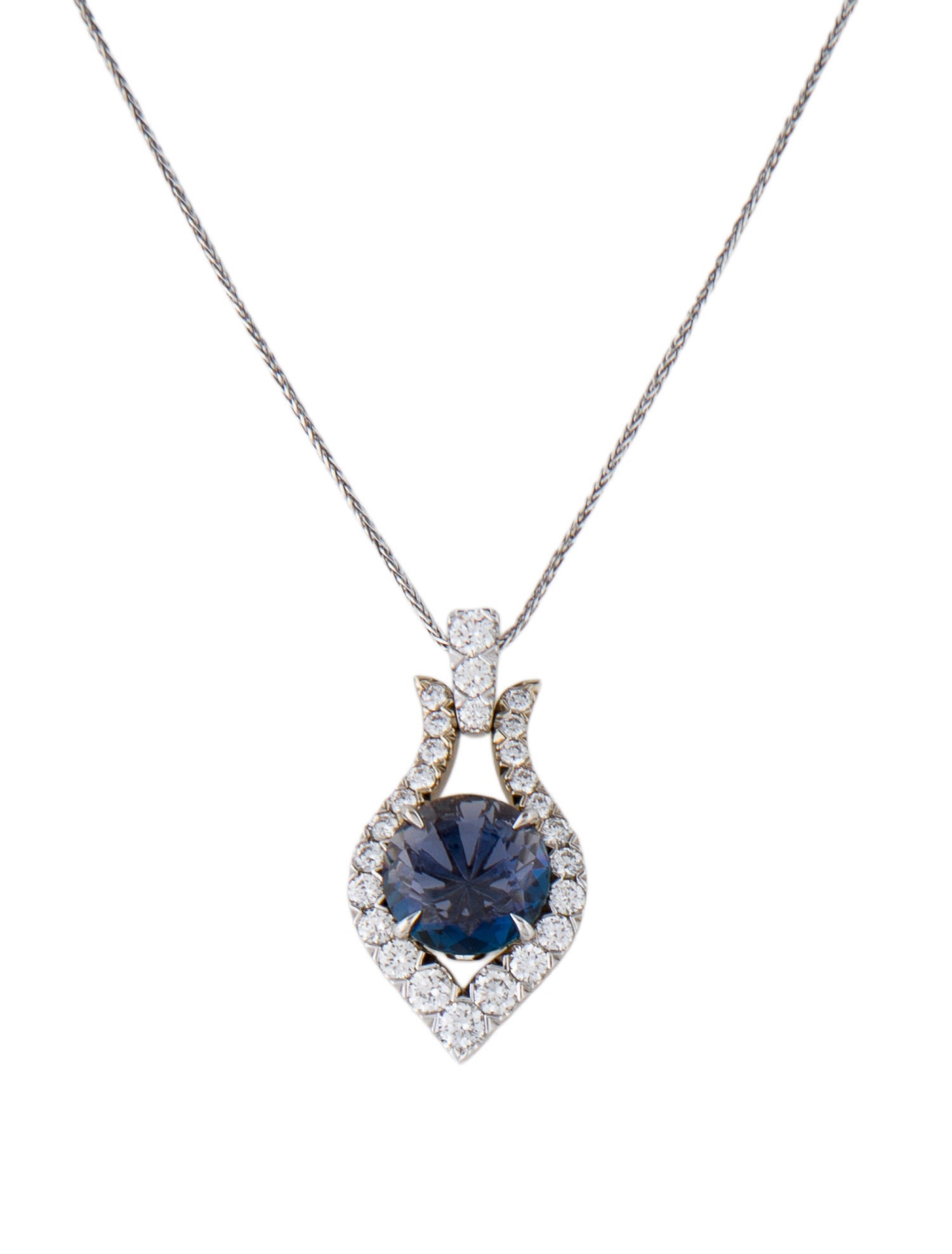 Necklace 14K Sapphire & Diamond Pendant