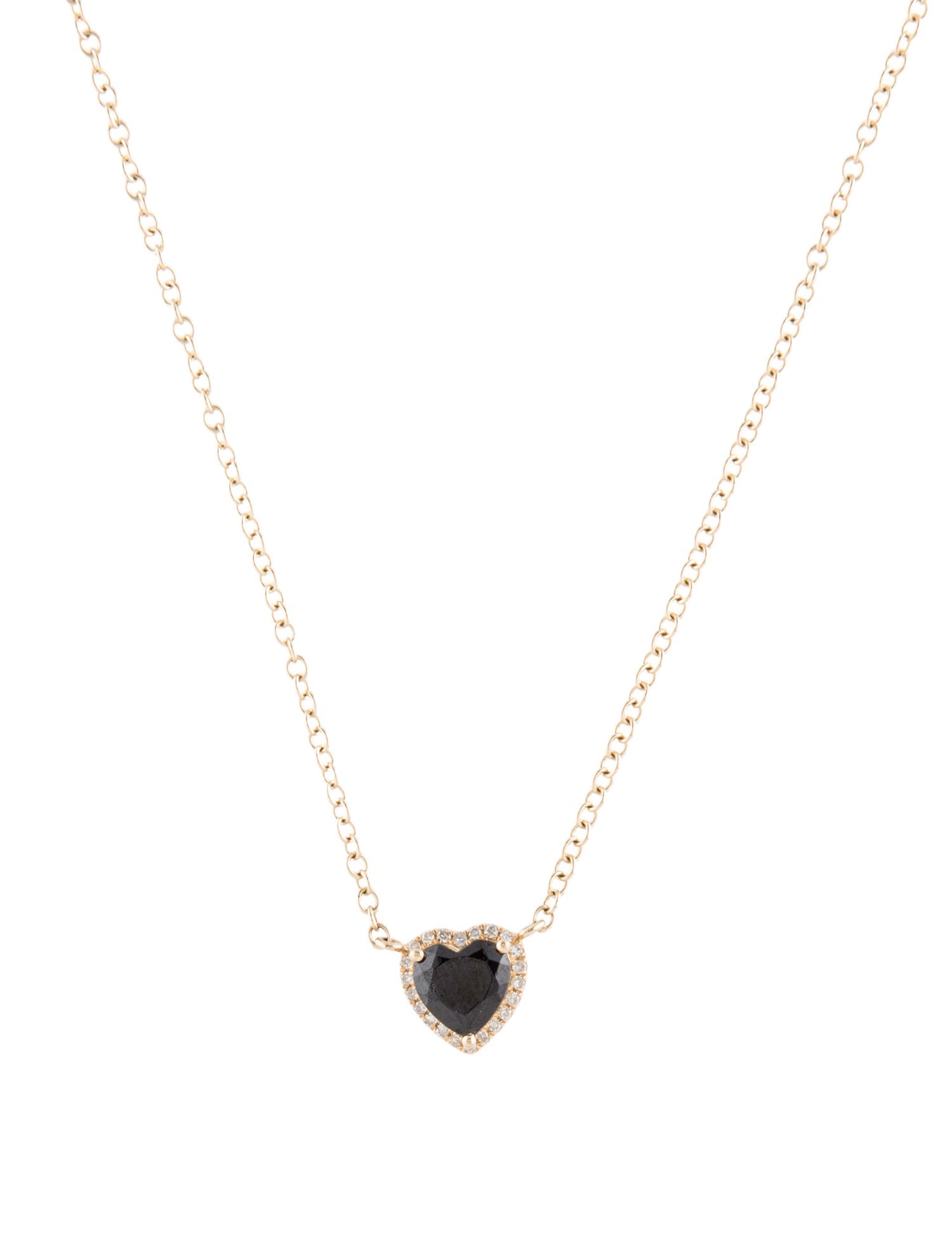 Necklace 14K Spinel & Diamond Heart Pendant