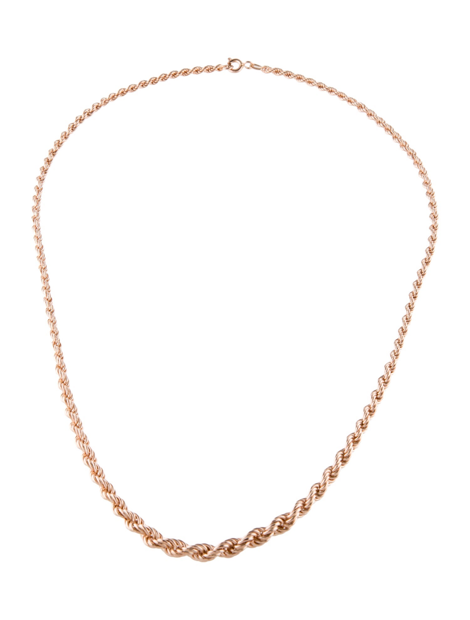 Necklace 14K Graduated Rope Chain Necklace