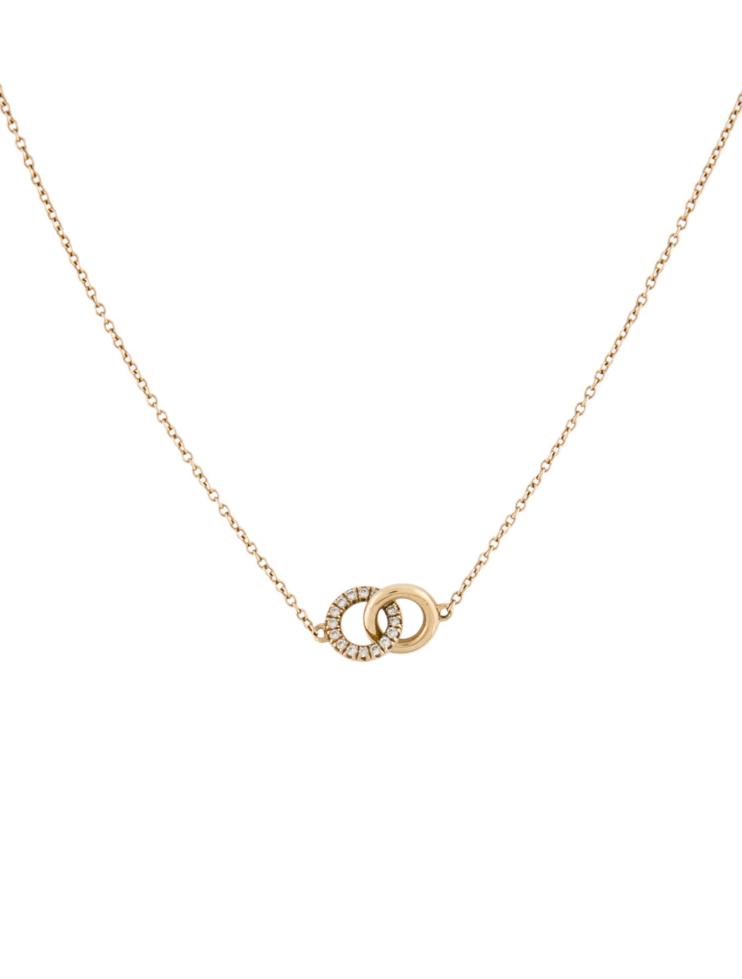 Necklace 14K Diamond Interlocking Circles