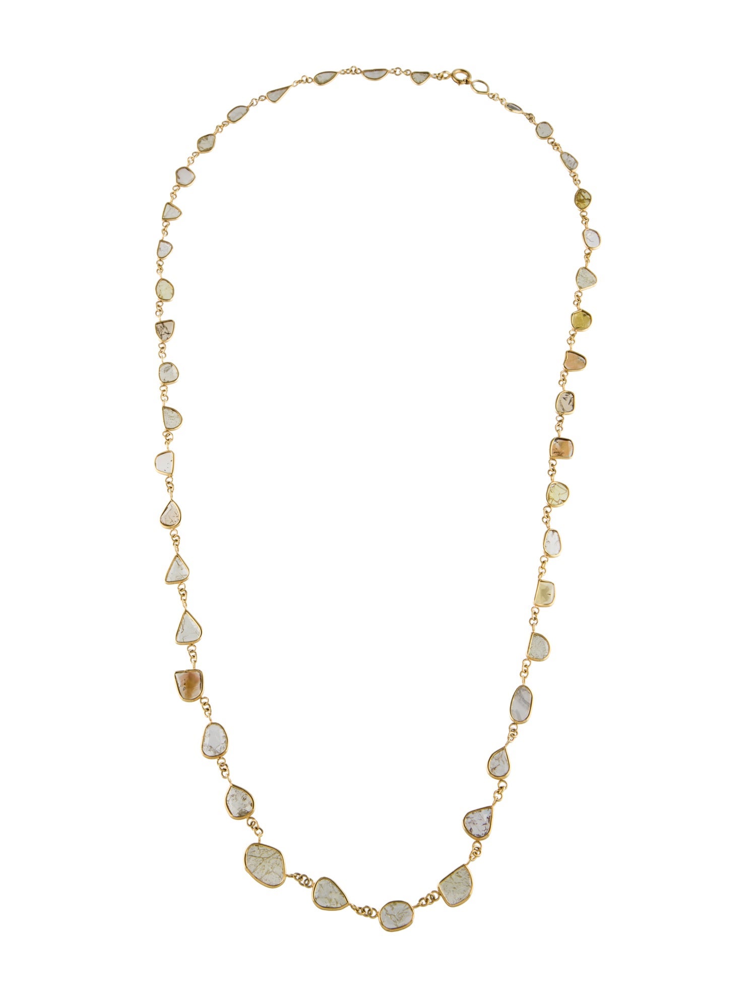 Necklace 14K Diamond Slice Station