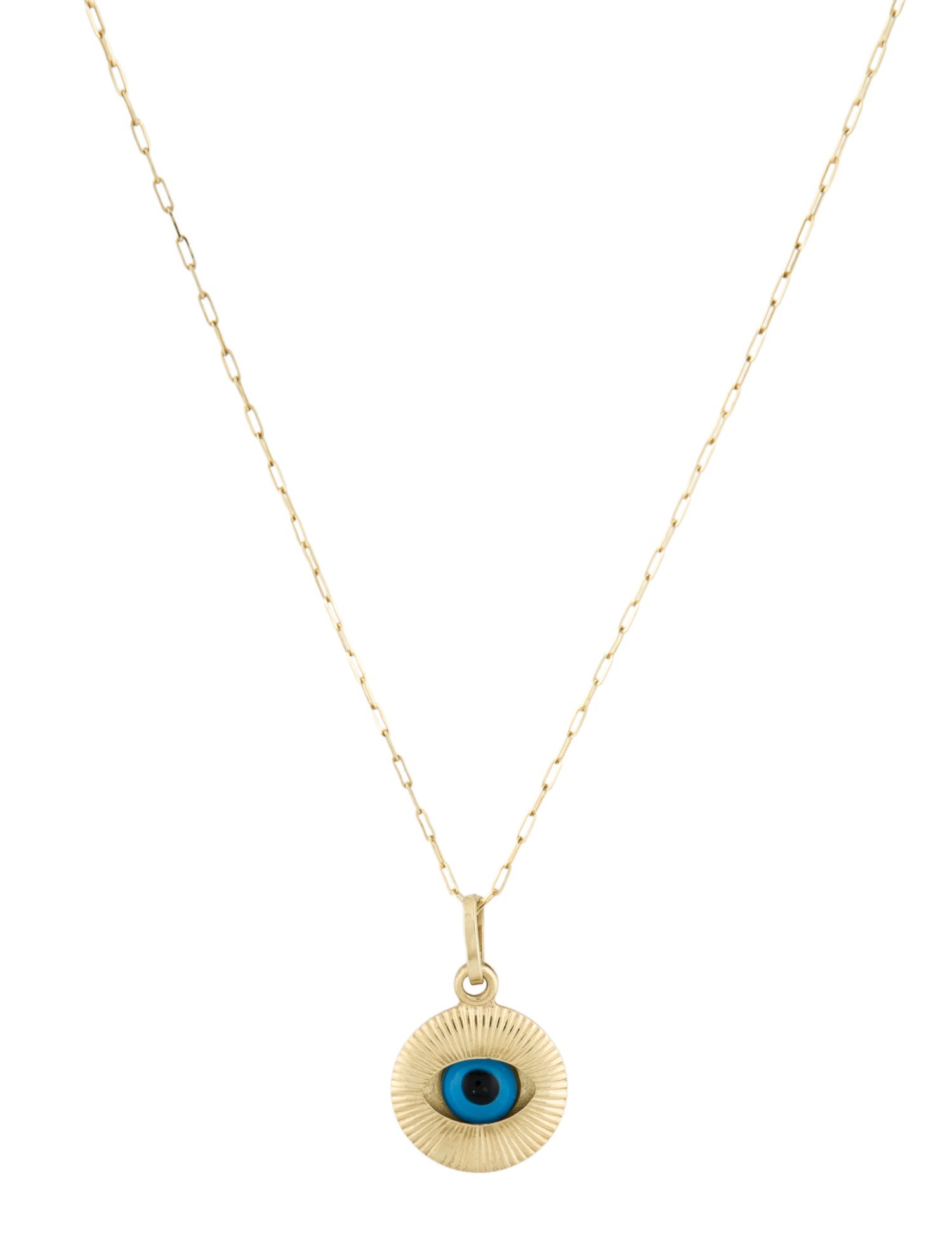 Necklace 14K Evil Eye Glass Pendant