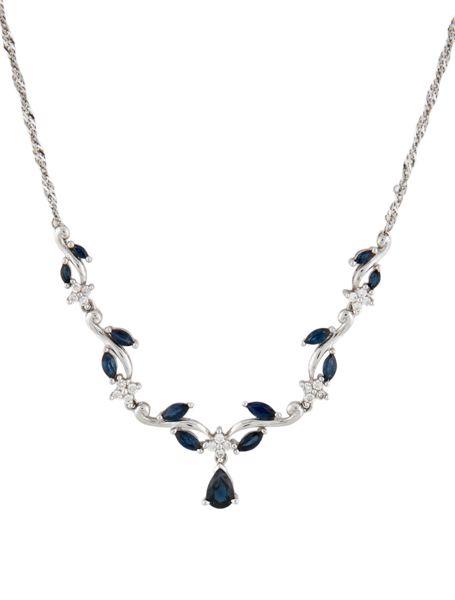 Necklace 14K Sapphire & Diamond Pendant