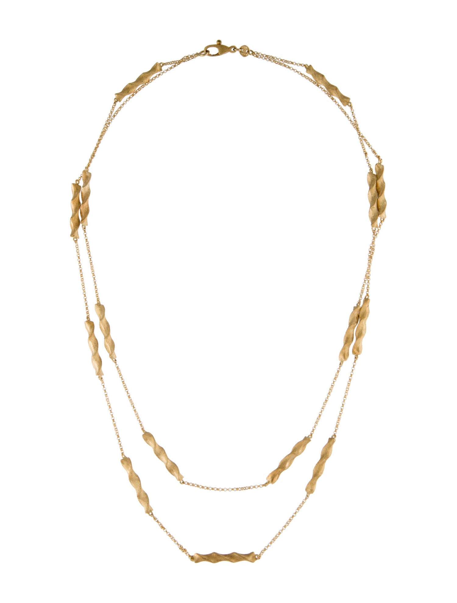 Necklace 18K Sprial Station Double Strand