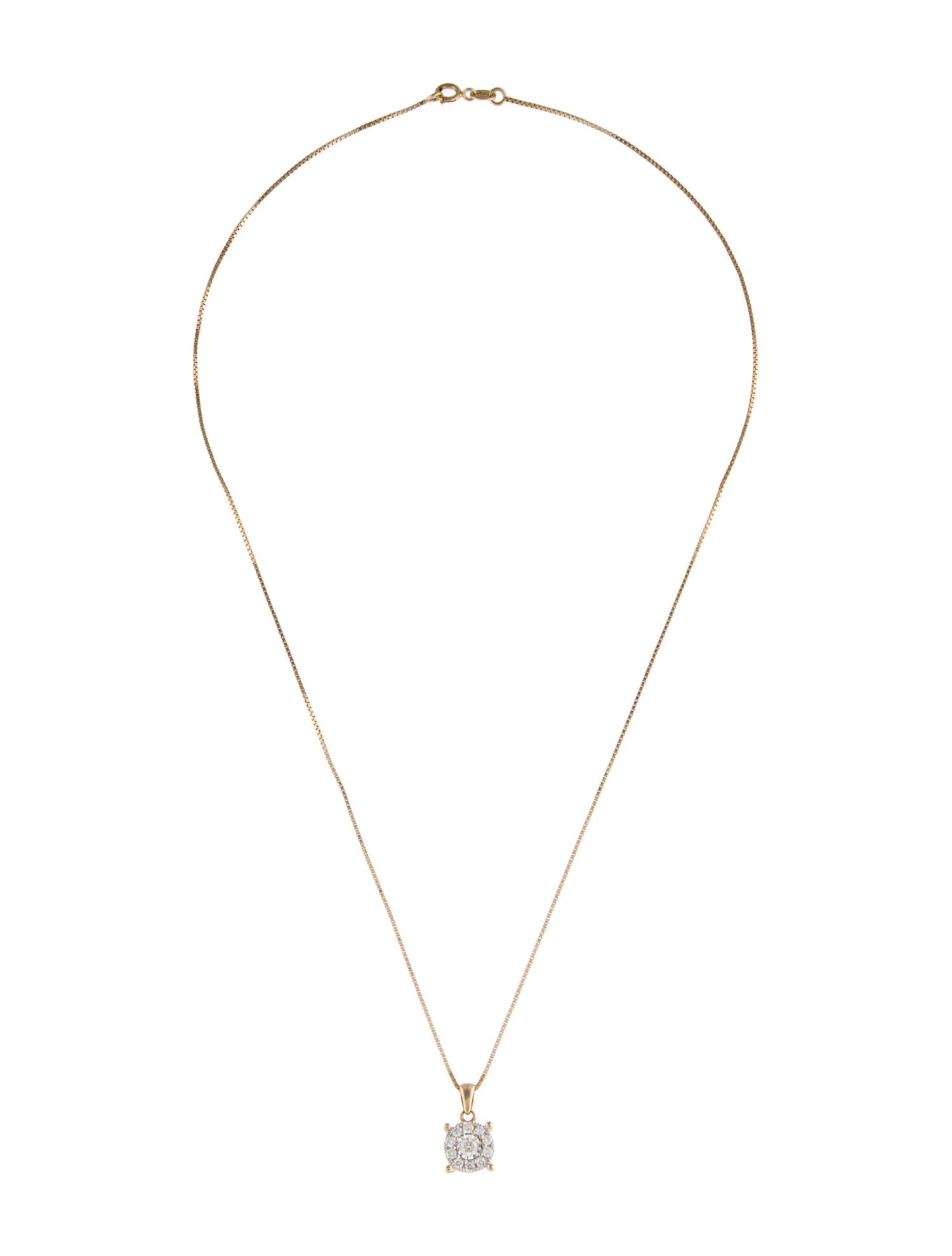 Necklace 14K Diamond Halo Pendant