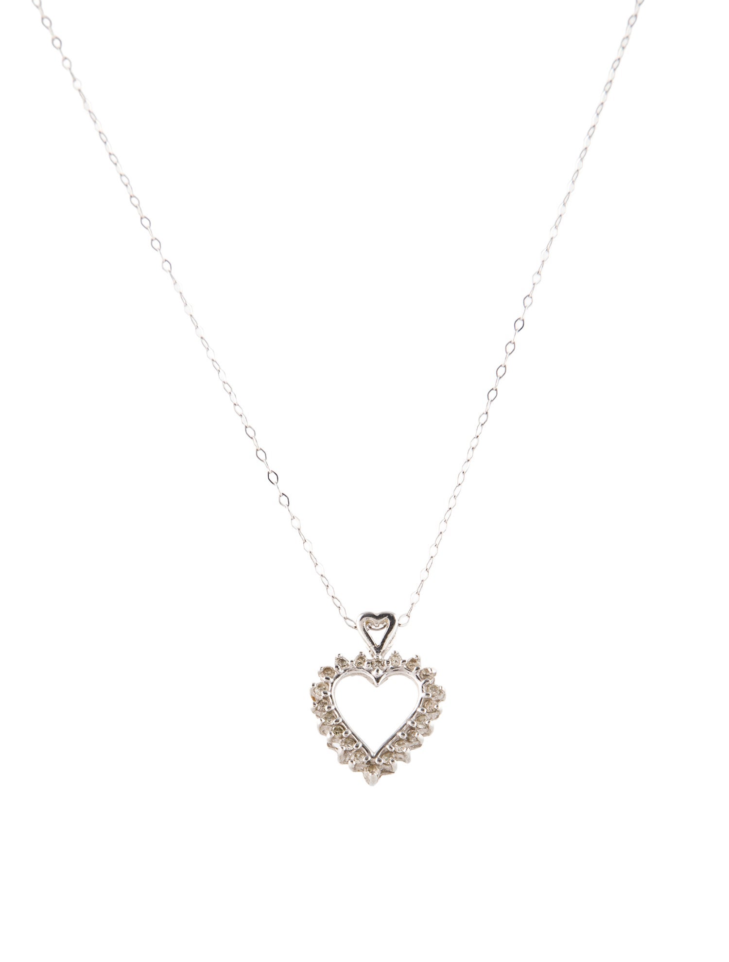 Necklace Platinum Diamond Heart Pendant
