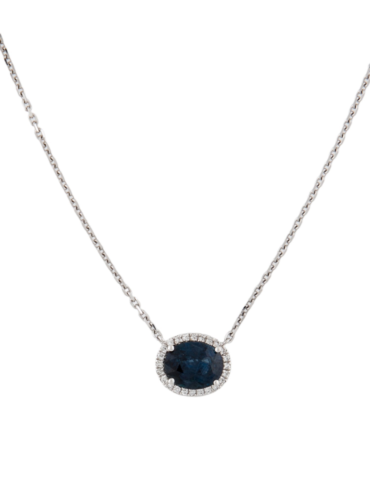 Necklace 14K 1.96ct Sapphire & Diamond Pendant