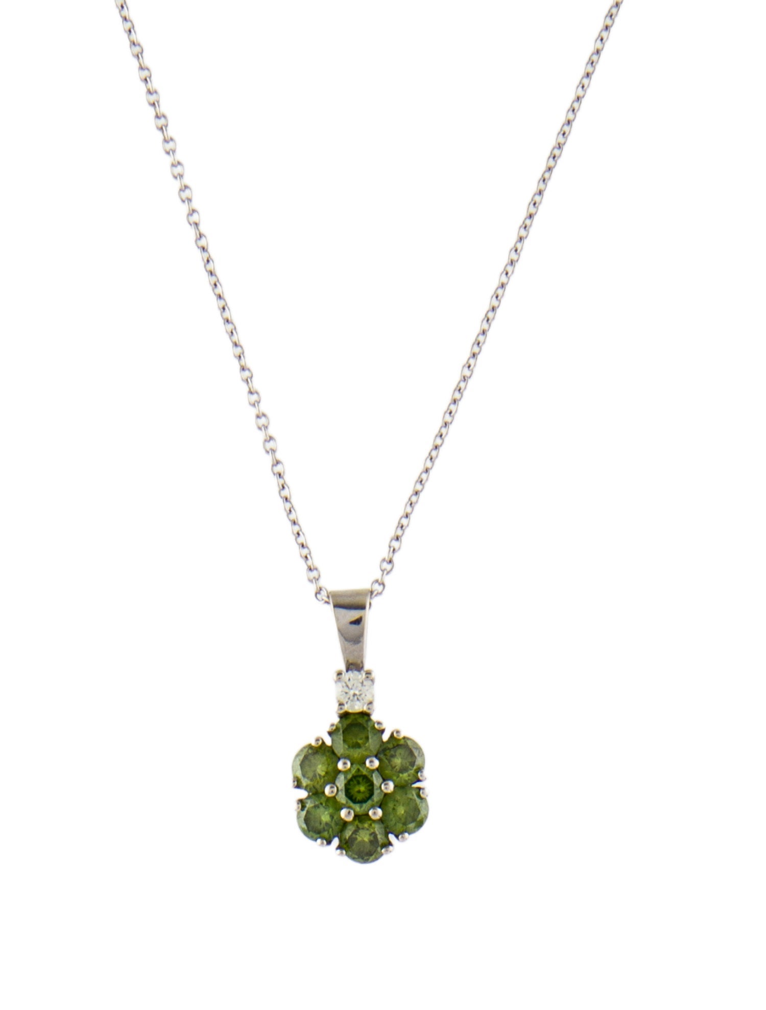 Necklace 14K Diamond Flower Pendant