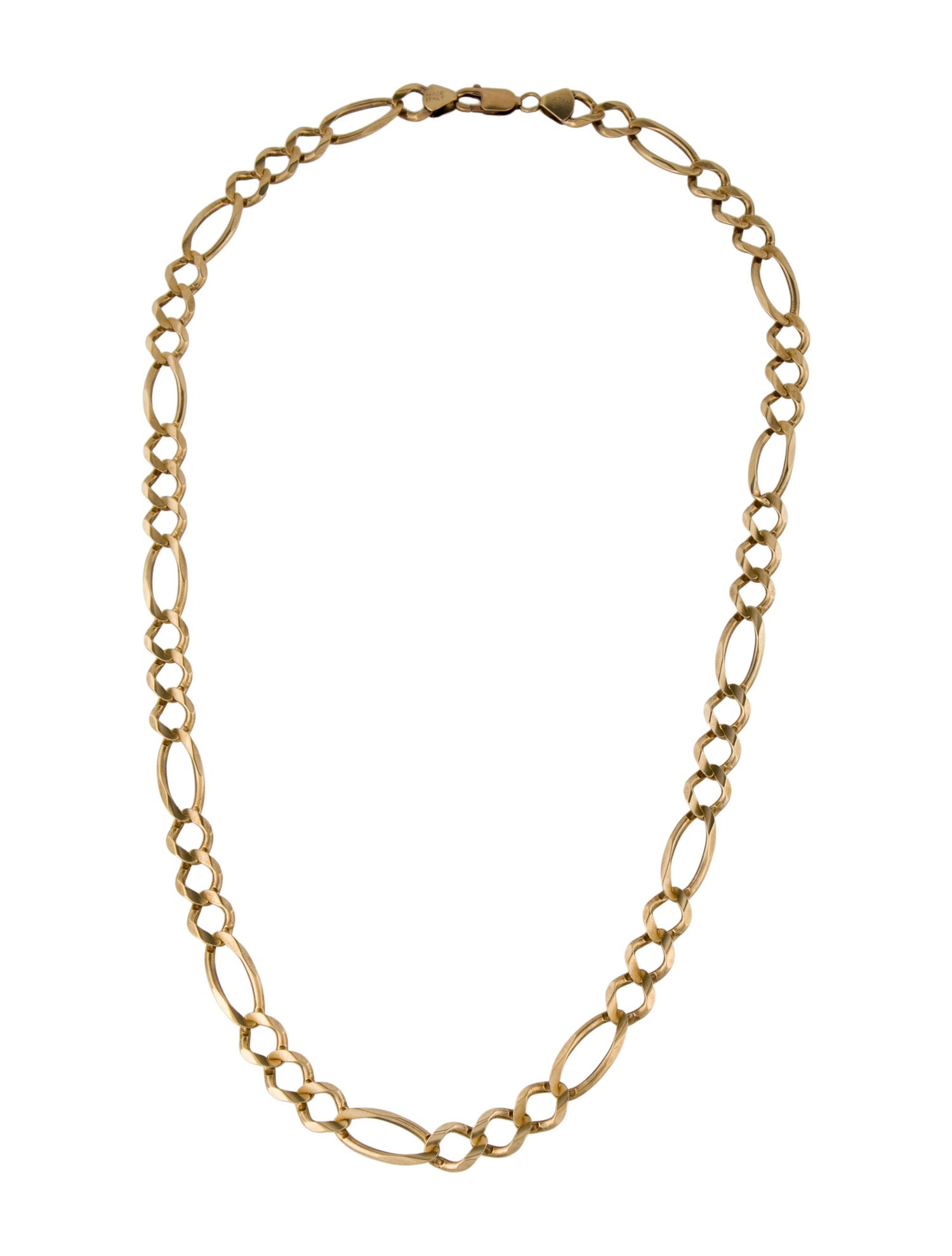 Necklace 10K Figaro Long Chain