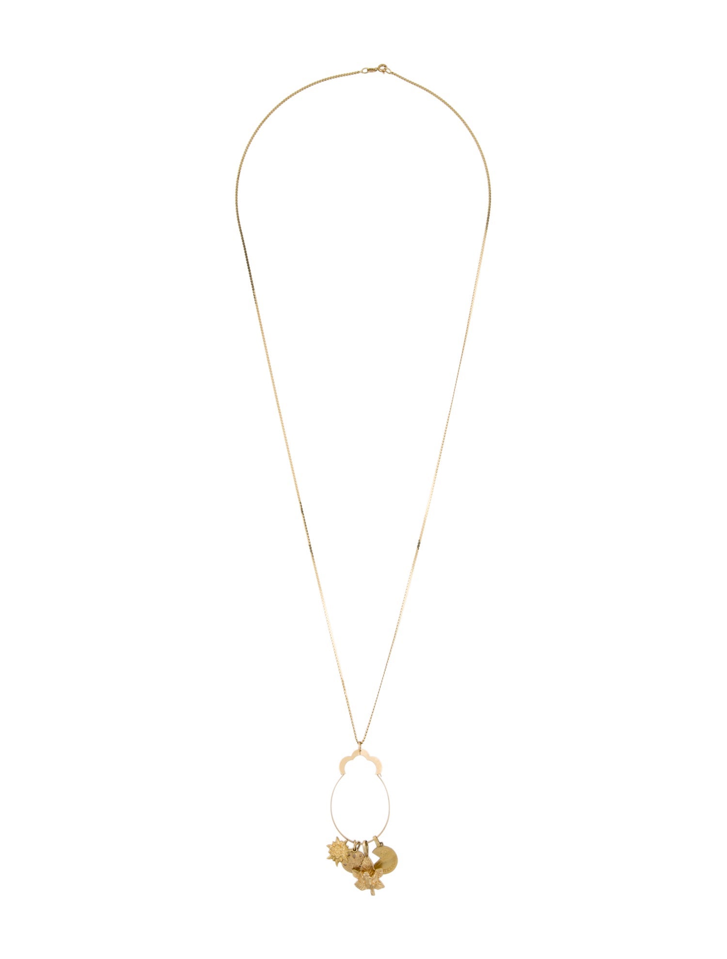 Necklace 14K Multi-Charm Pendant