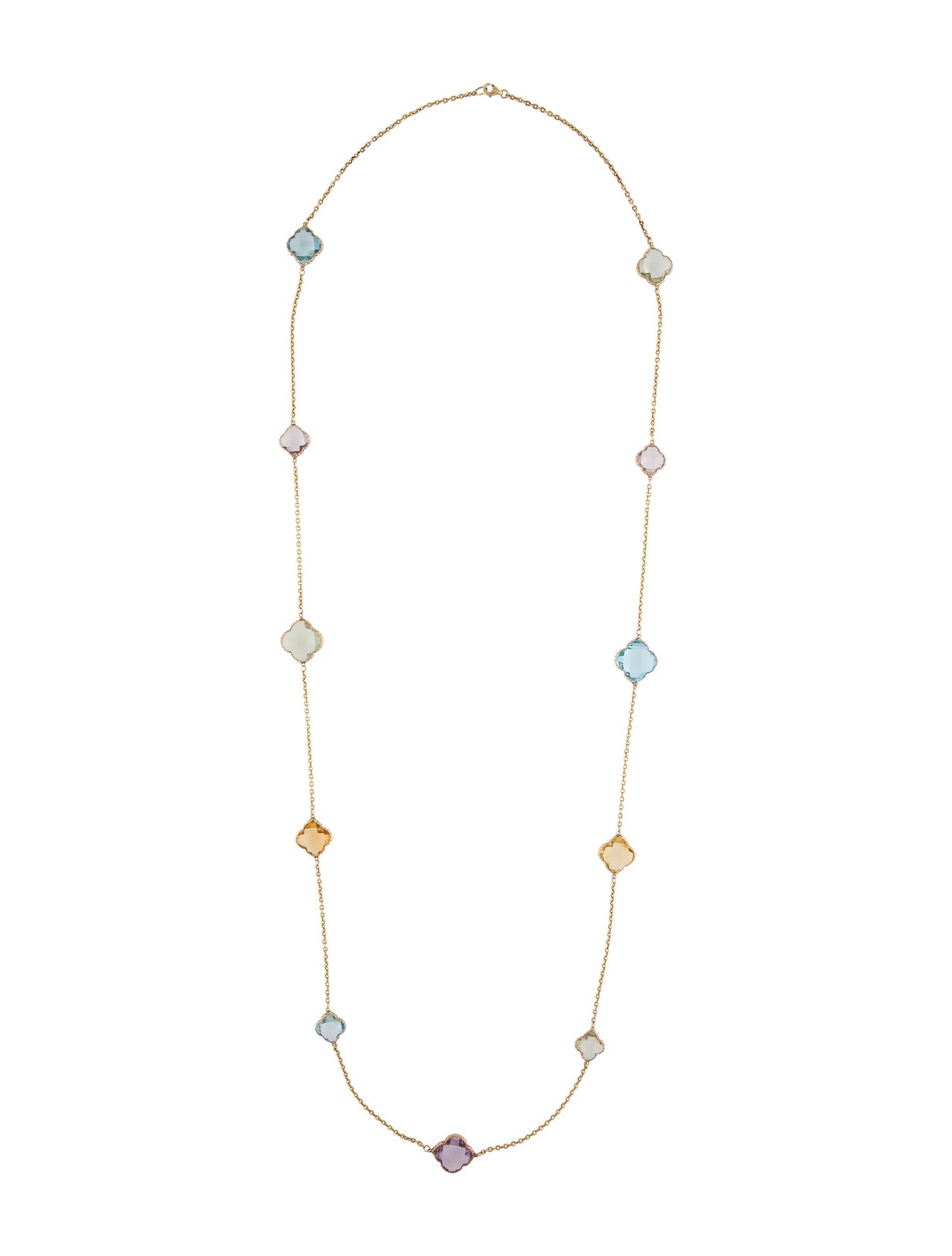 Necklace 14K Multistone Station