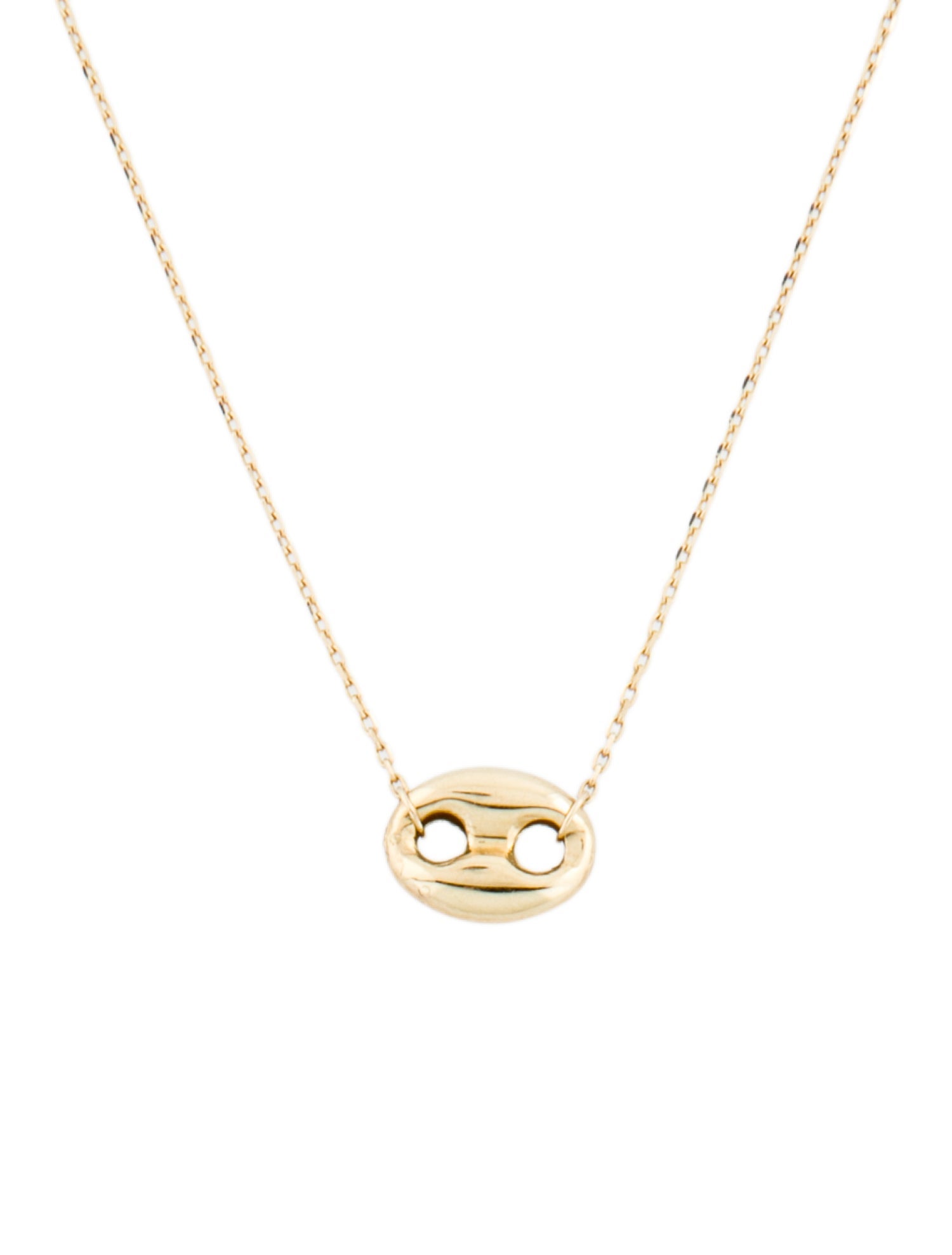 Necklace 14K Puffed Mariner Link Pendant