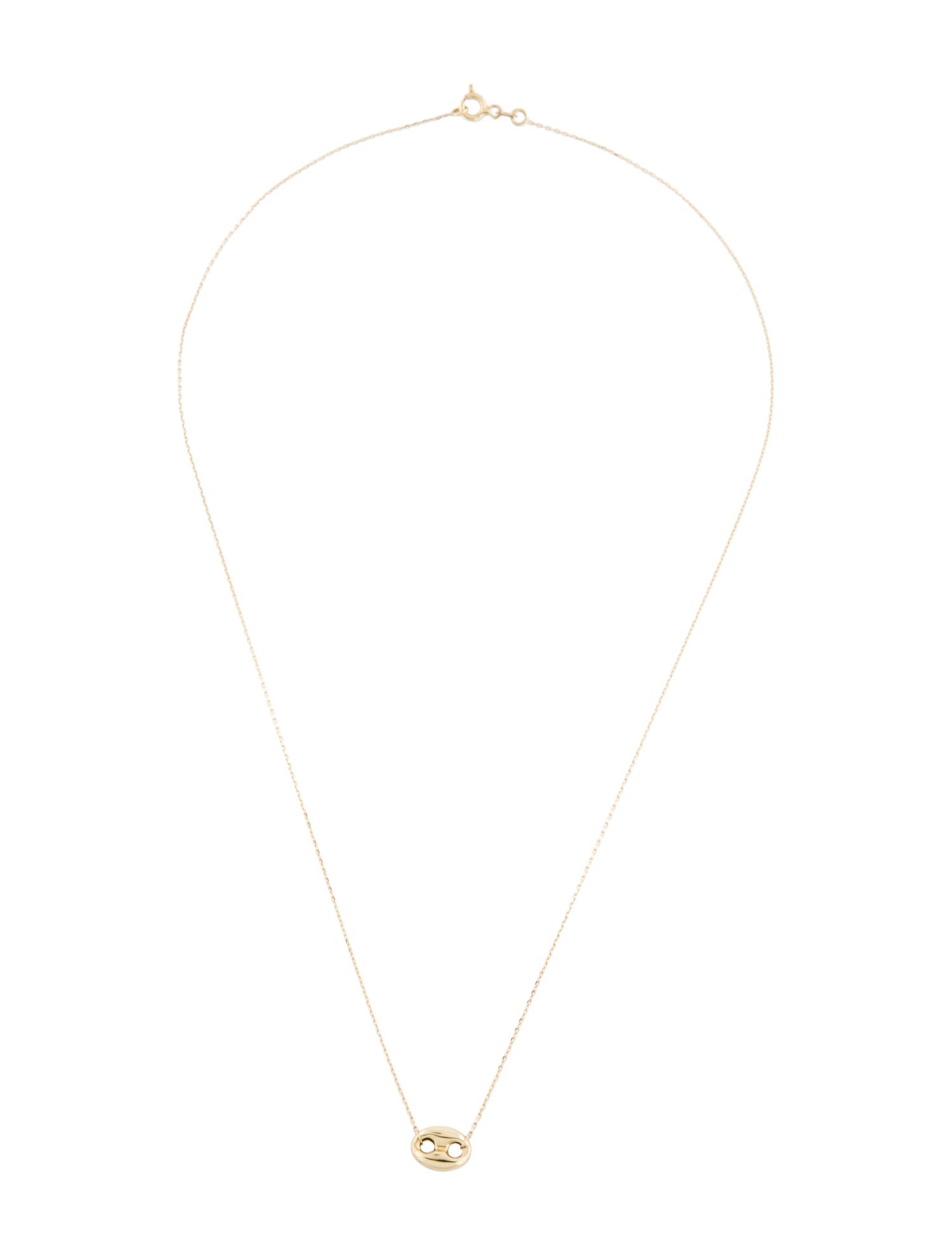 Necklace 14K Puffed Mariner Link Pendant