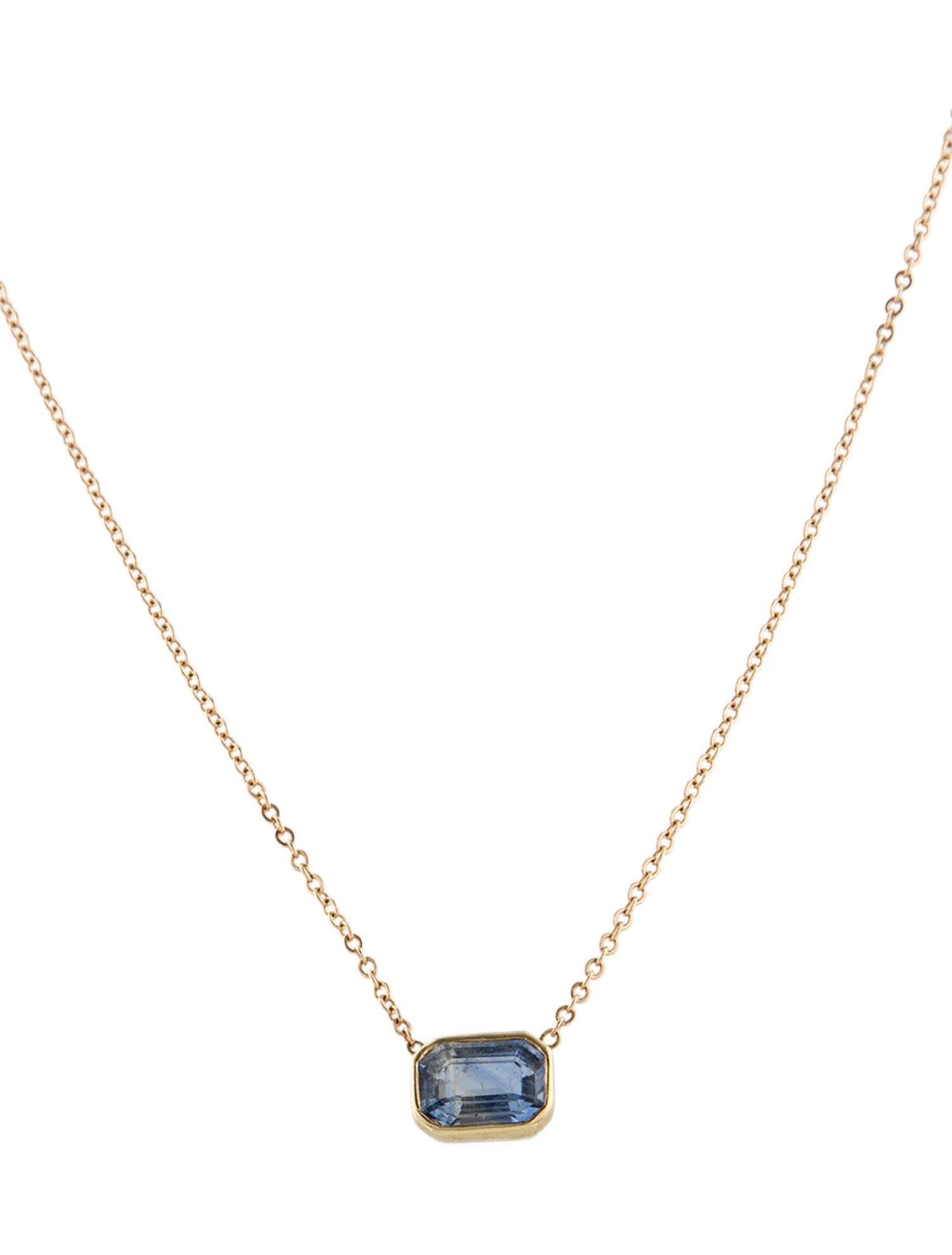 Necklace 14K 1.03ct Sapphire Pendant