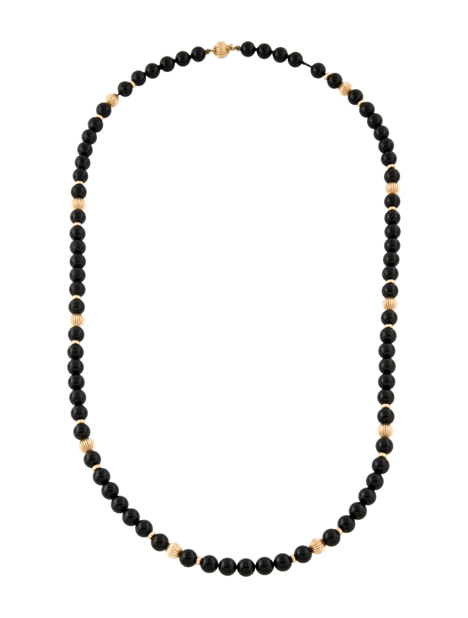 Necklace 14K Onyx Bead Strand