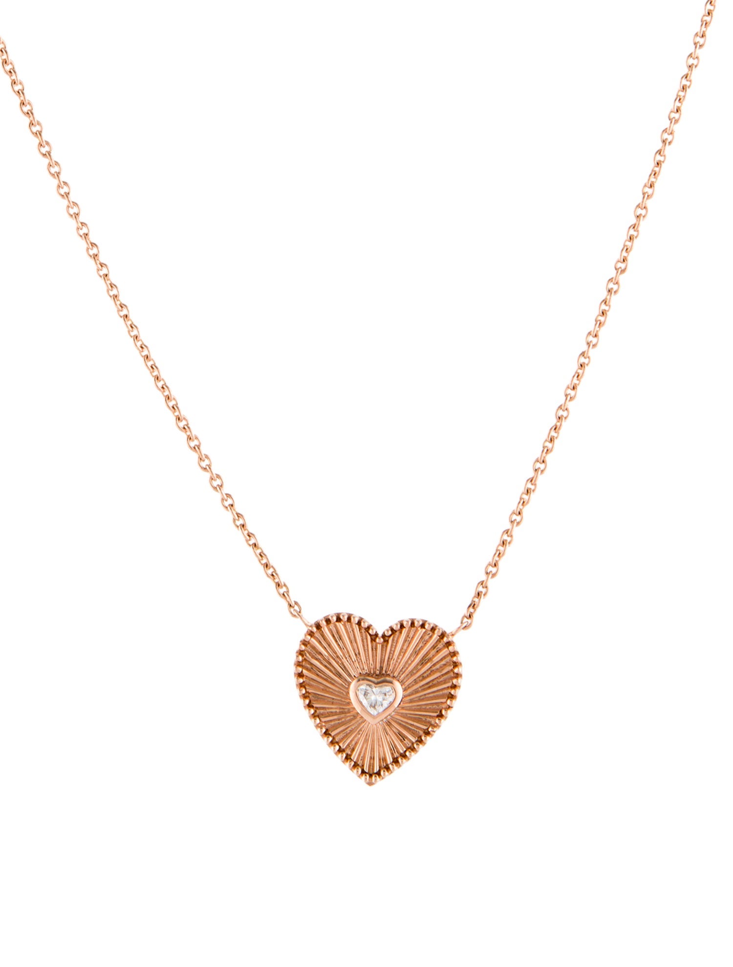Necklace 14K Diamond Heart Pendant Necklace