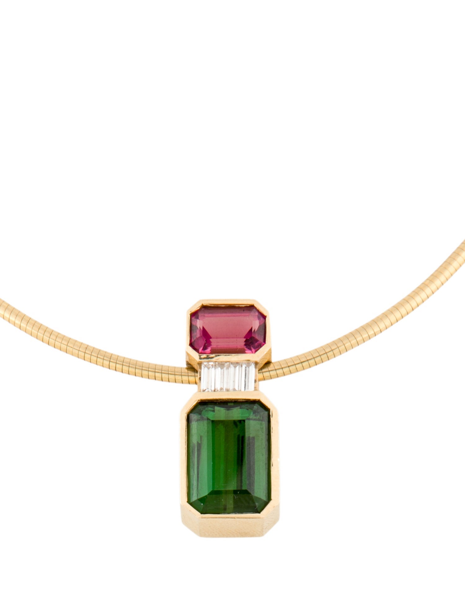 Necklace Gauthier 14K 10.90ctw Tourmaline & Diamond Pendant