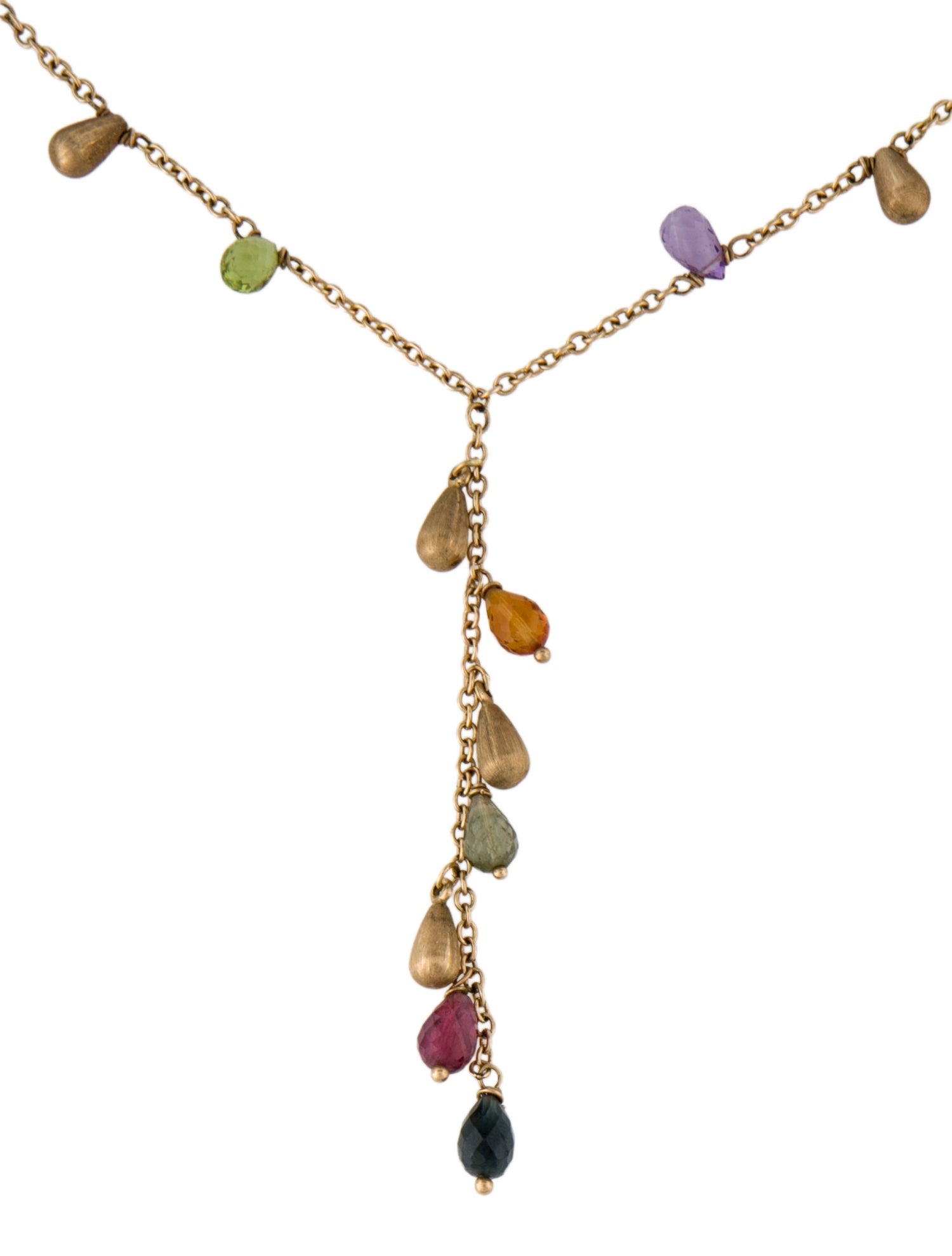 Necklace 14K Multistone Lavalier