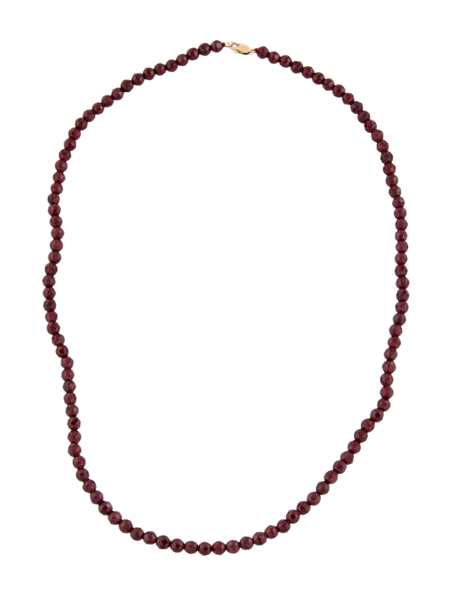 Necklace 14K Garnet Bead Strand