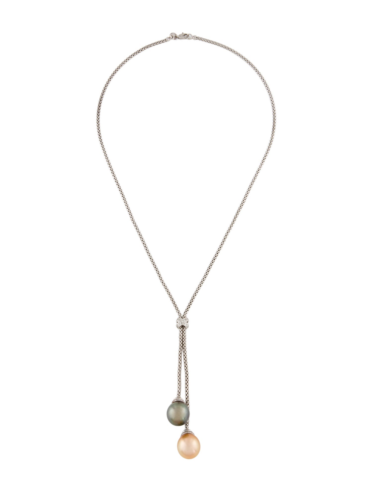 Necklace 18K Pearl & Diamond Lavalier