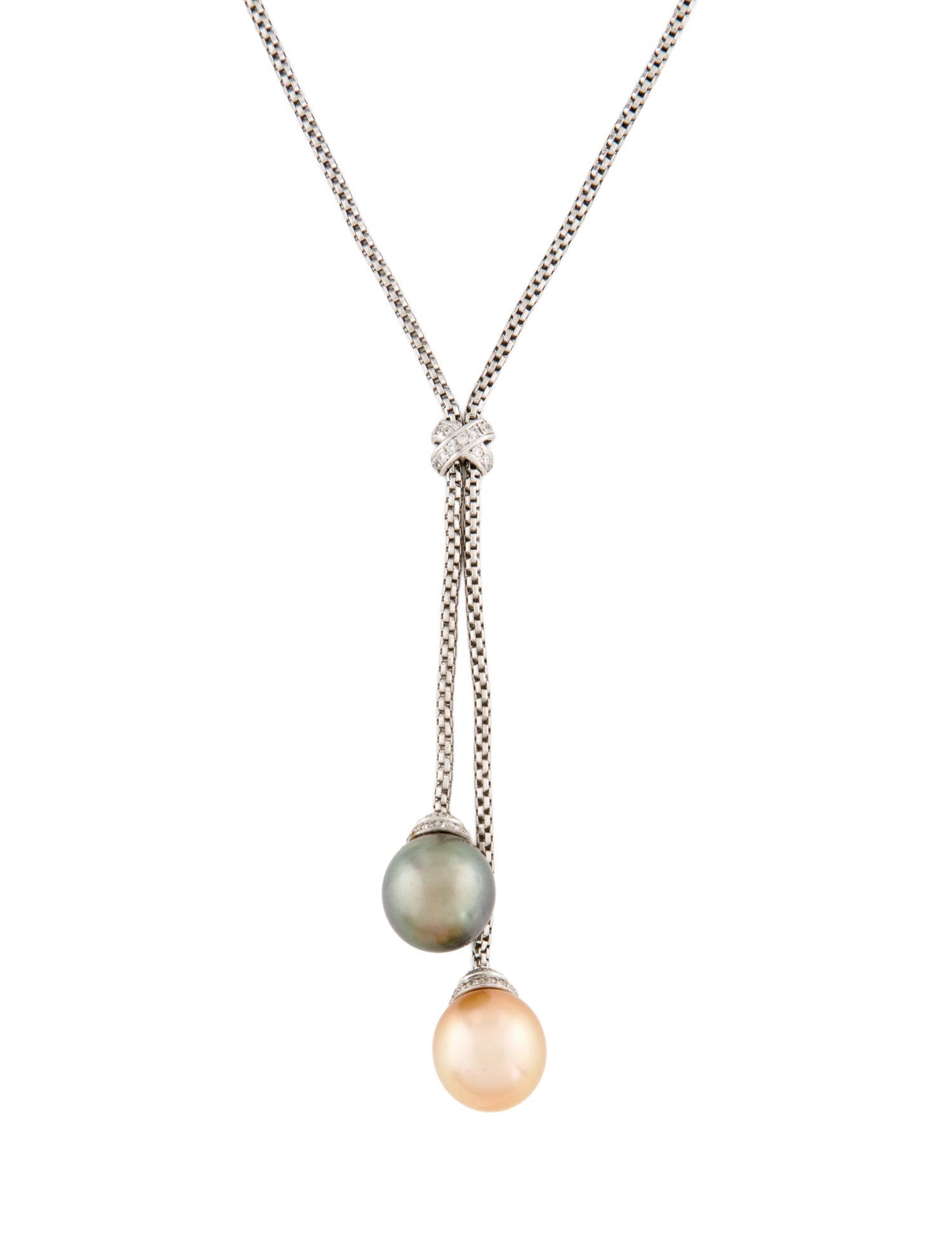 Necklace 18K Pearl & Diamond Lavalier